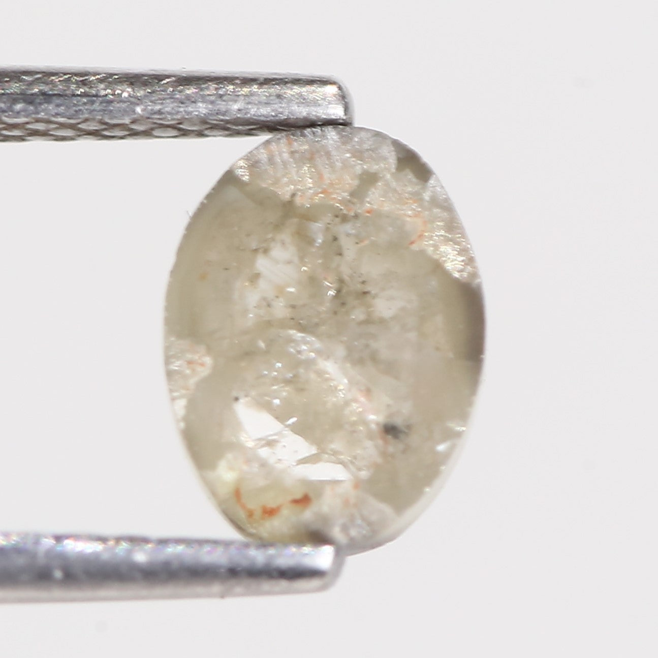 0.94 Carat Natural Oval Rose cut Salt And Pepper Diamond 6.77 MM