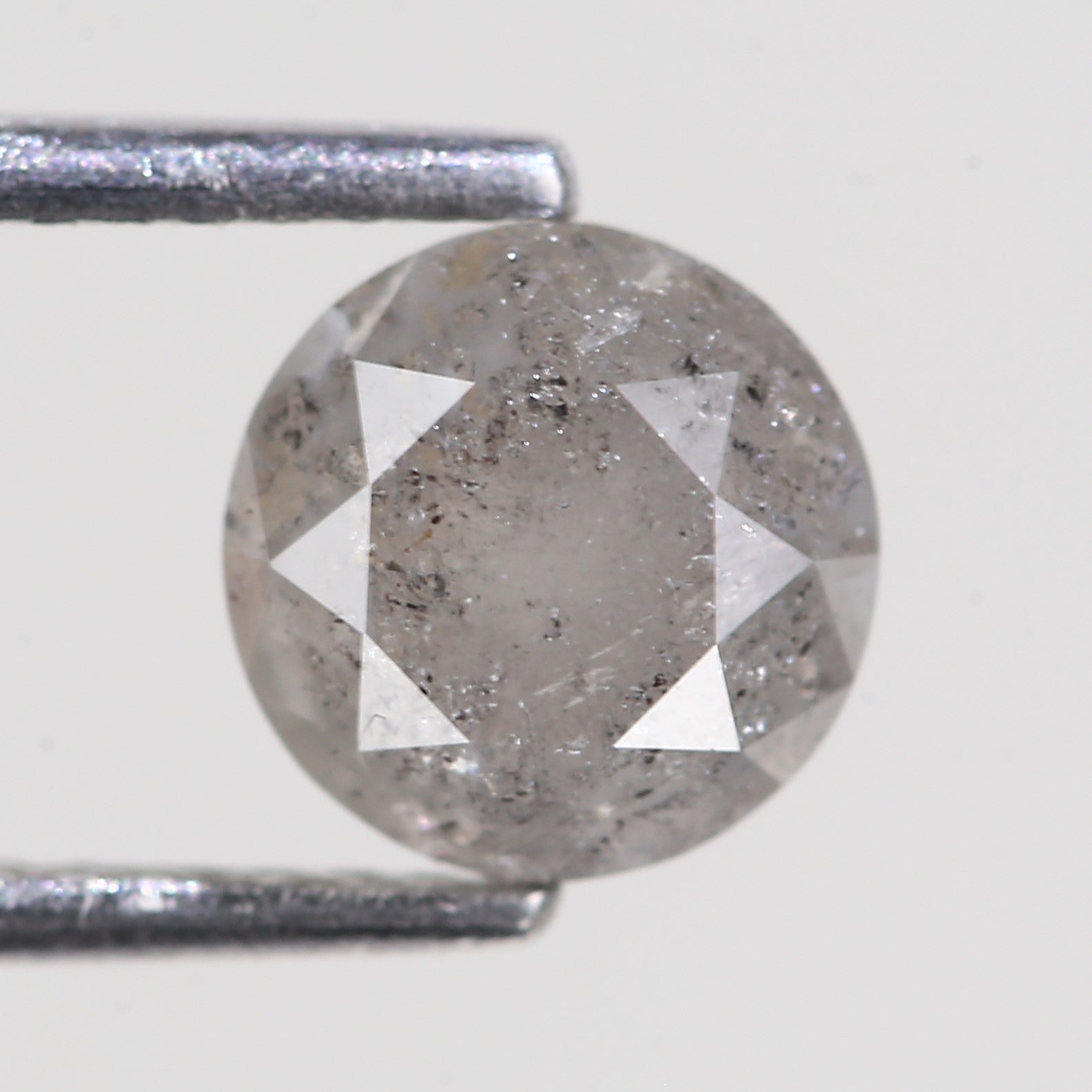 1.59 Carat Natural Round Cut Salt And Pepper Diamond 6.77 MM