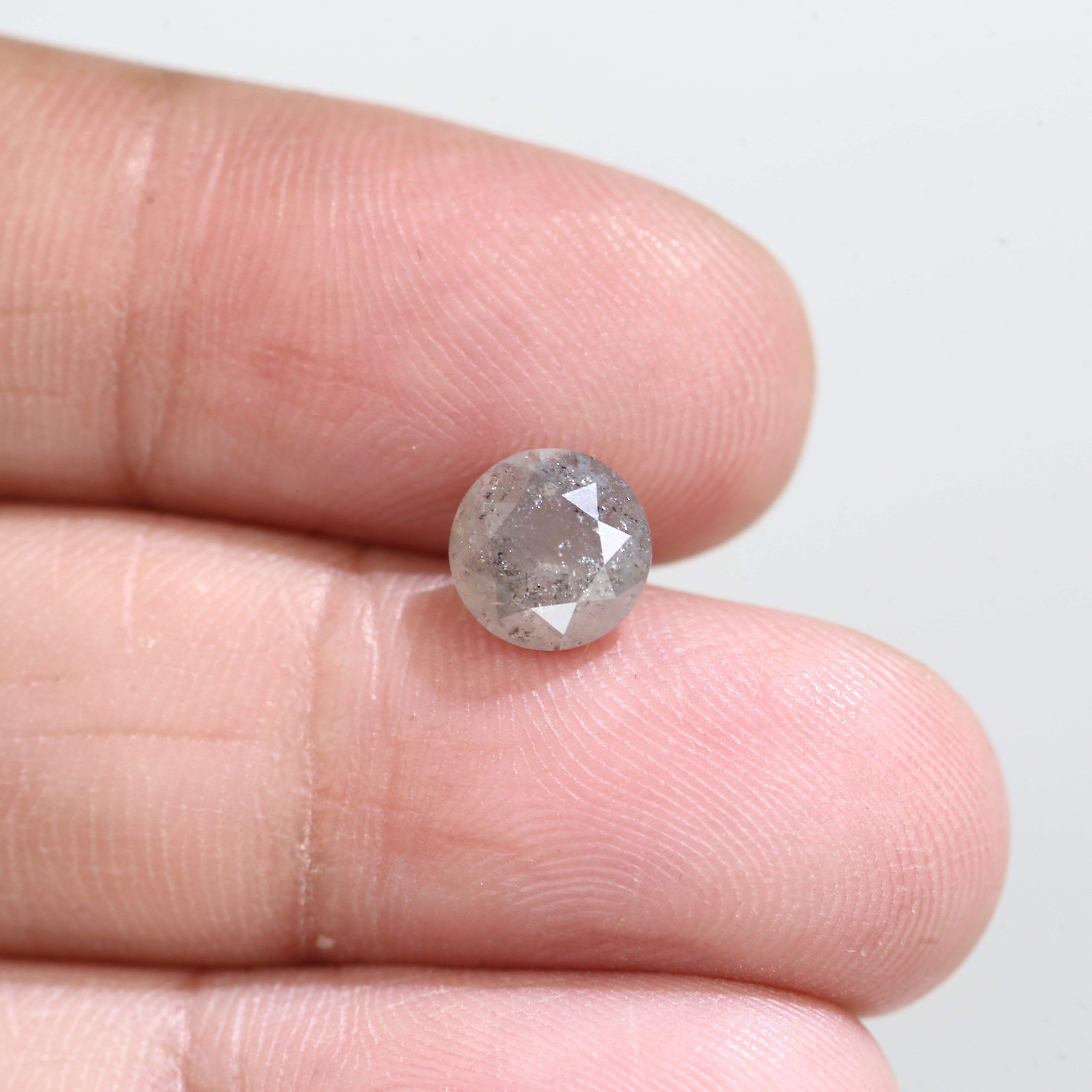 1.59 Carat Natural Round Cut Salt And Pepper Diamond 6.77 MM