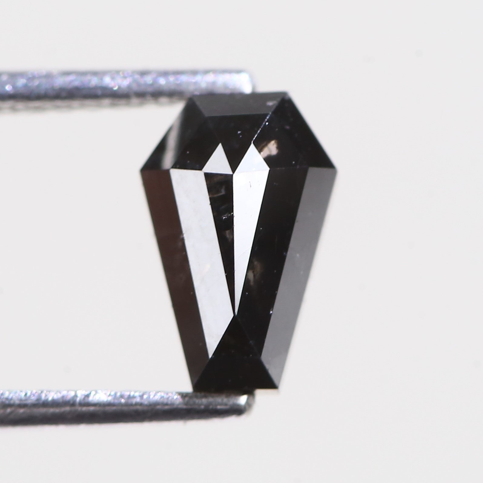 1.27 Carat Natural Black Coffin Cut Salt And Pepper Loose Diamond 8.30 MM