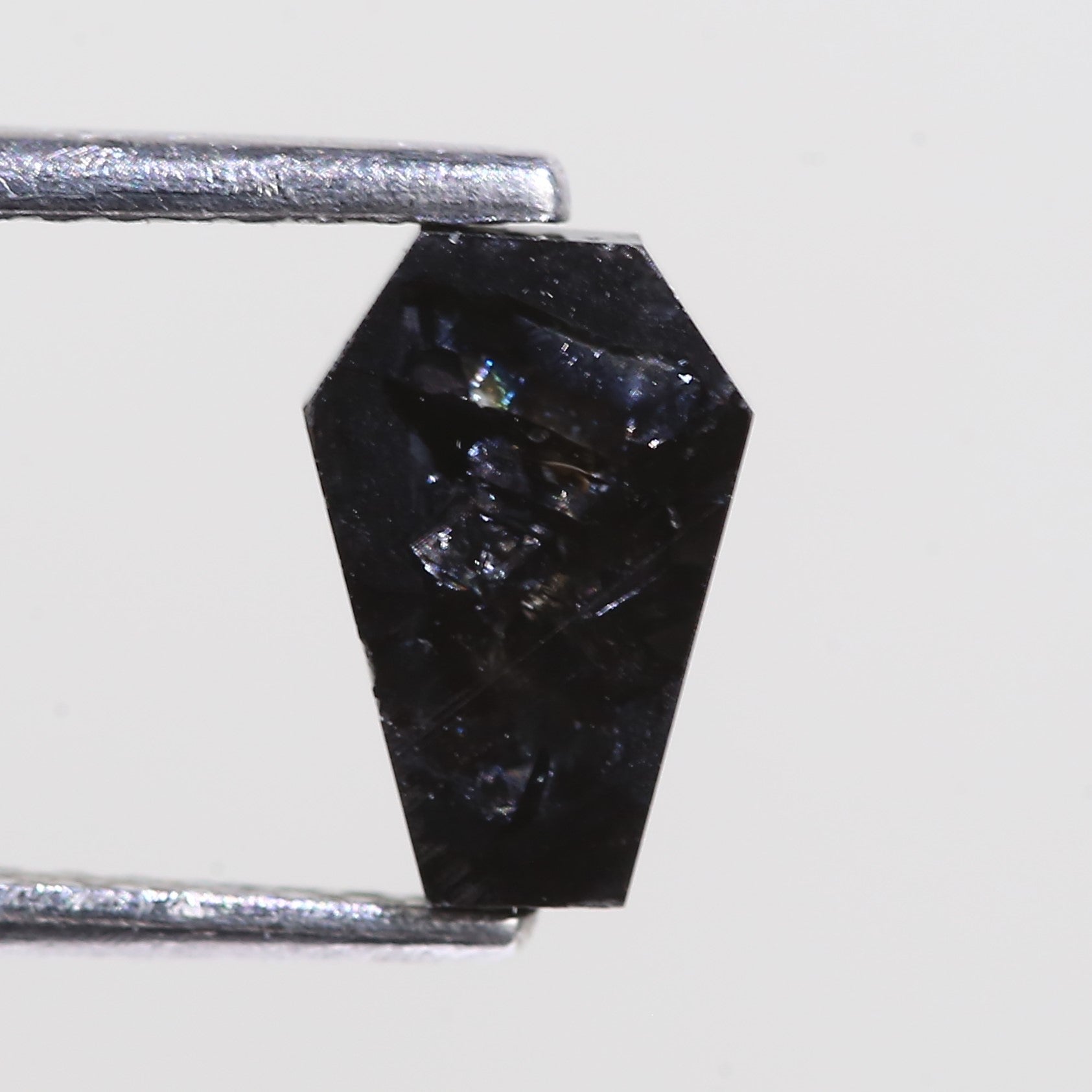 1.14 Carat Natural Black Coffin Cut Salt And Pepper Diamond 8.81 MM