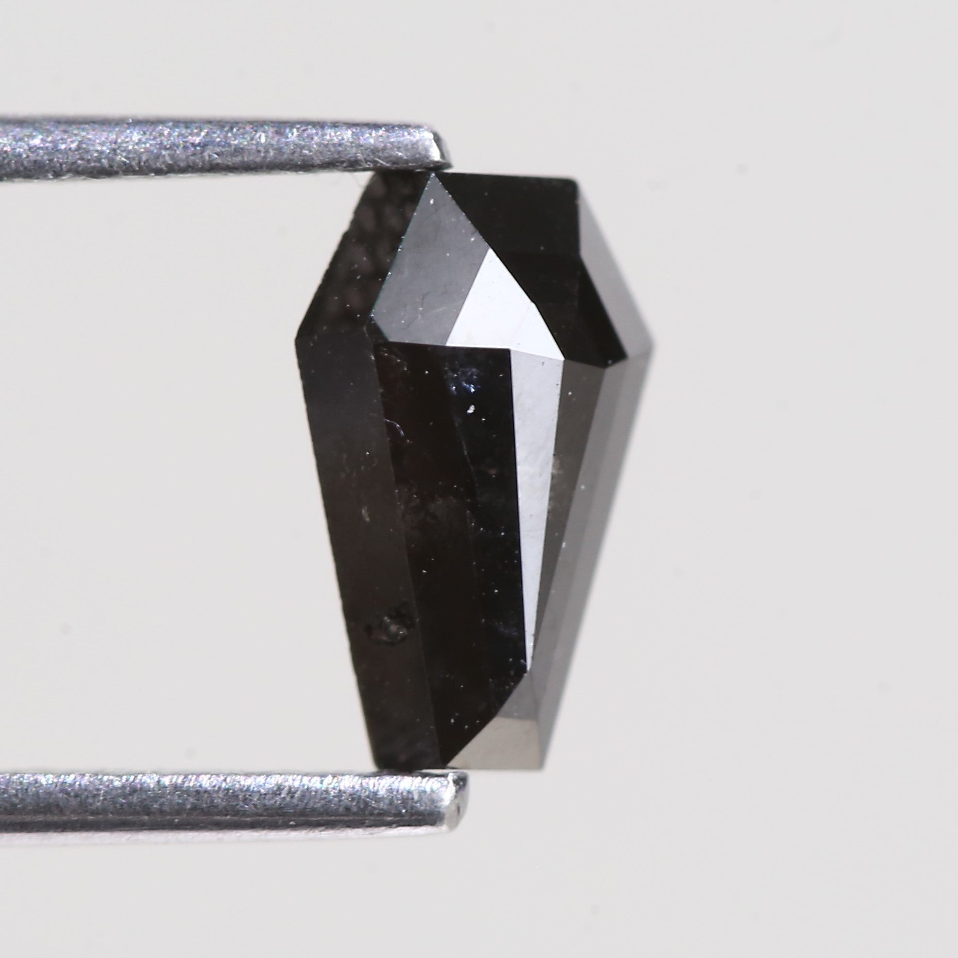 1.14 Carat Natural Black Coffin Cut Salt And Pepper Diamond 8.81 MM