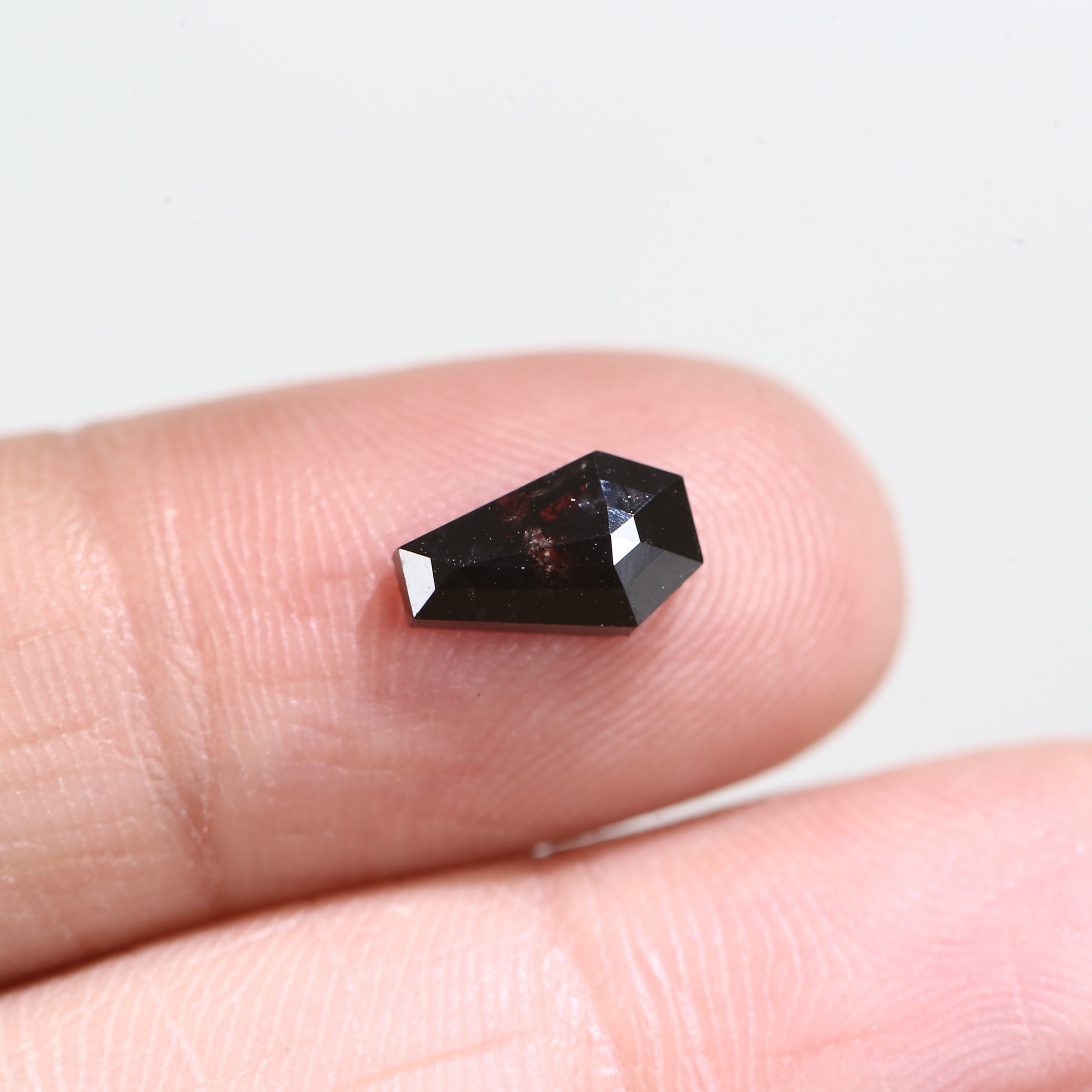 1.14 Carat Natural Black Coffin Cut Salt And Pepper Diamond 8.81 MM