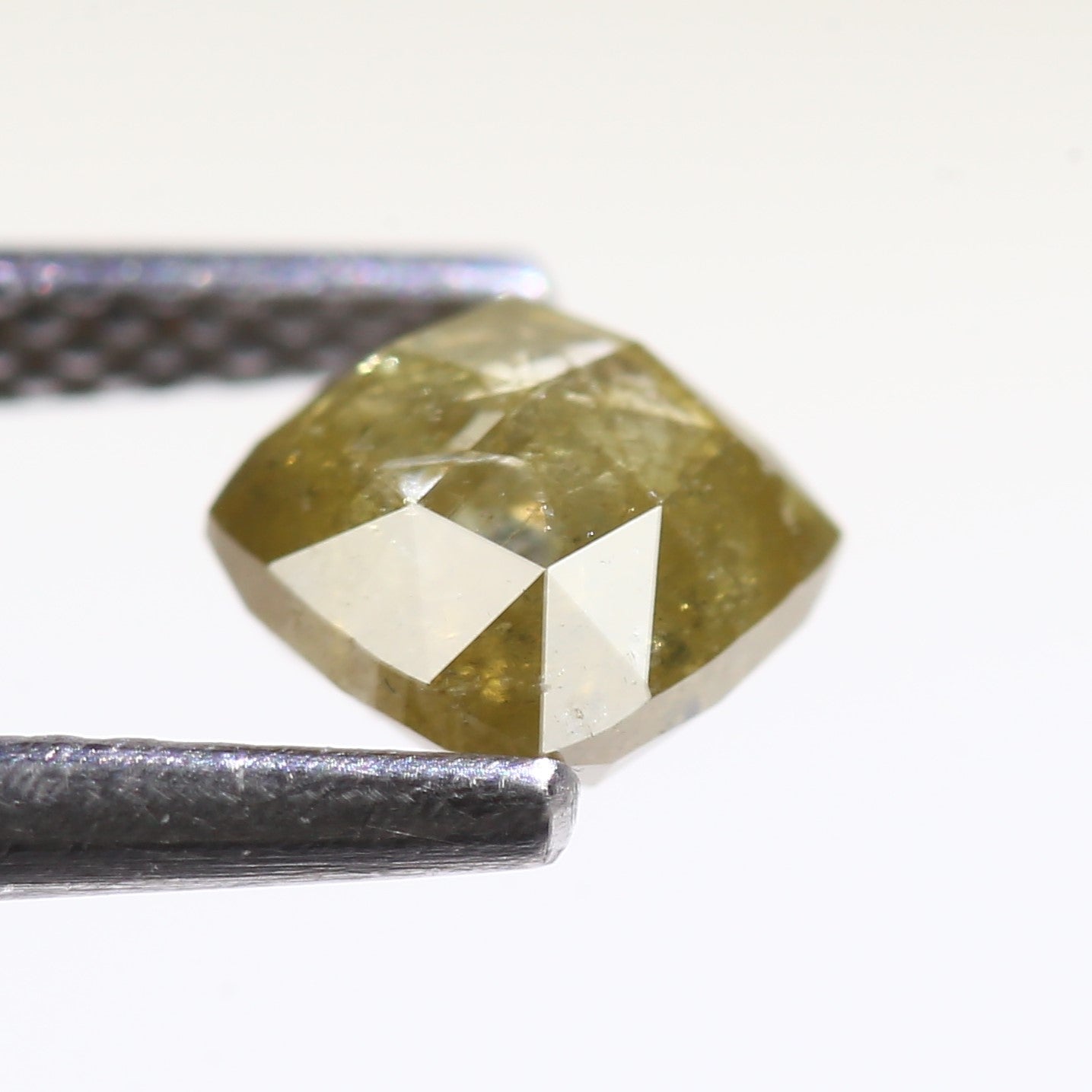 0.96 Carat Natural Fancy Green Yellow Cushion Cut Diamond 5.20 MM