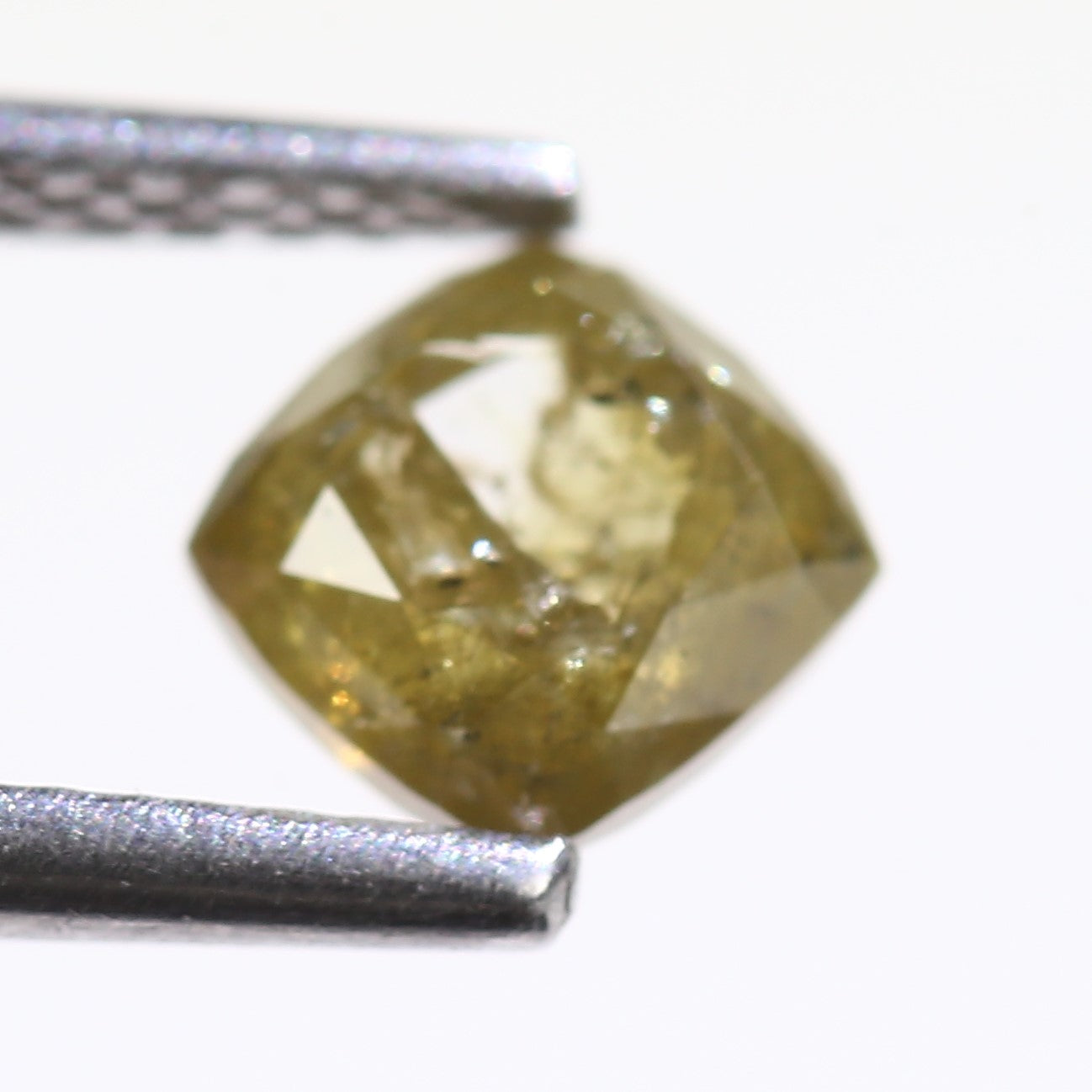 0.96 Carat Natural Fancy Green Yellow Cushion Cut Diamond 5.20 MM