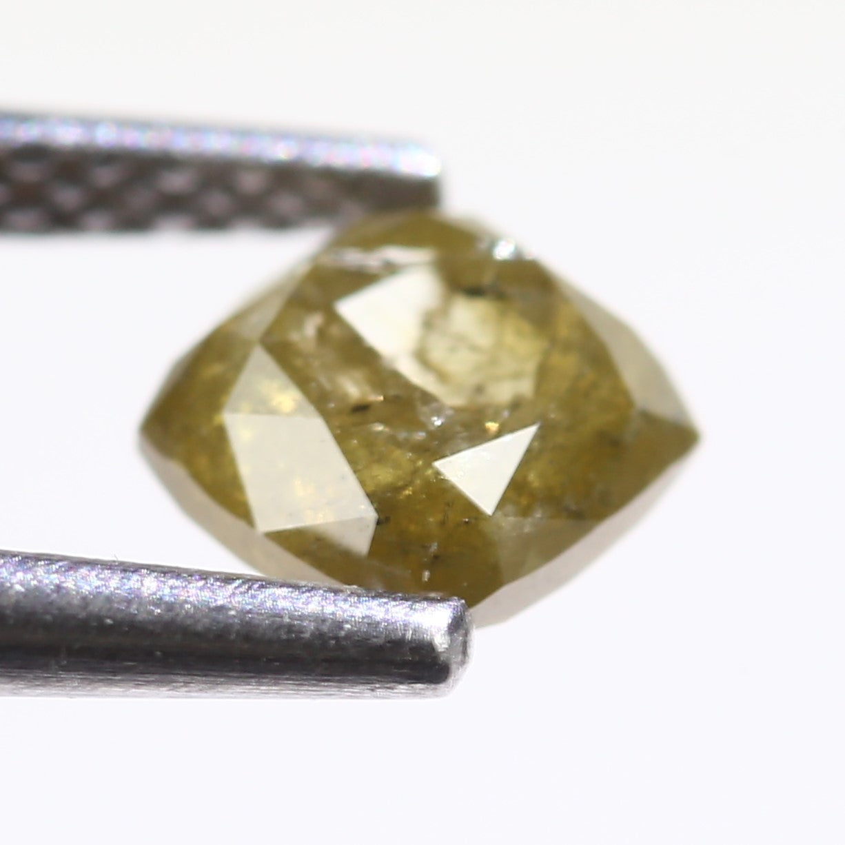 0.96 Carat Natural Fancy Green Yellow Cushion Cut Diamond 5.20 MM