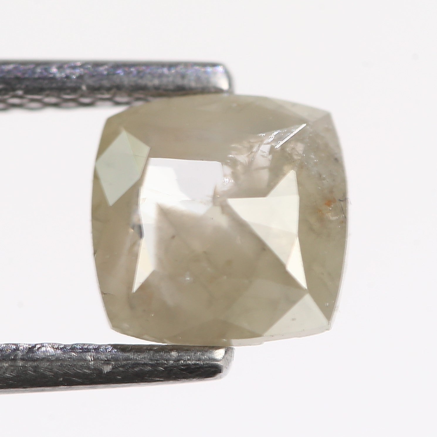 0.66 Carat Natural Cushion Cut Gray Salt Pepper Diamond 5.92 MM