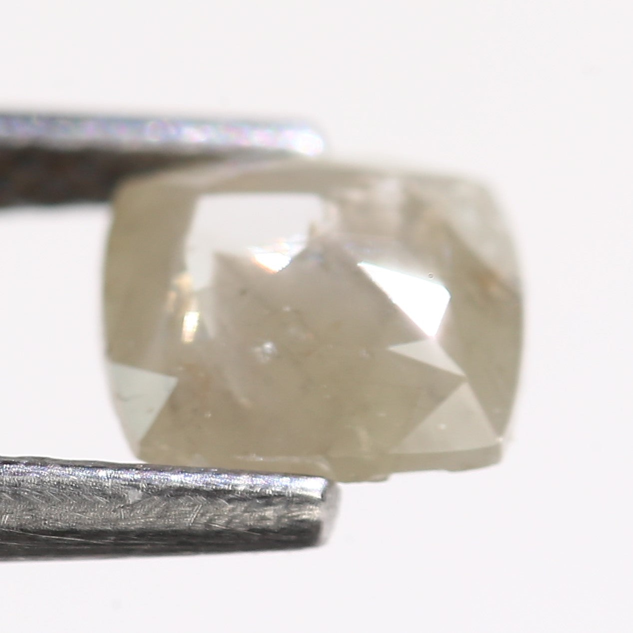 0.66 Carat Natural Cushion Cut Gray Salt Pepper Diamond 5.92 MM