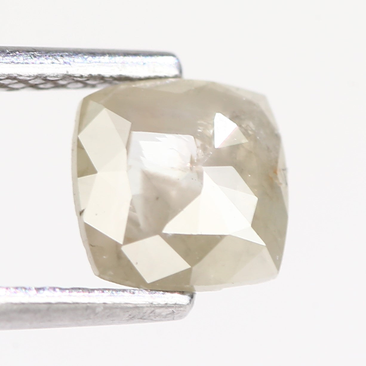 0.66 Carat Natural Cushion Cut Gray Salt Pepper Diamond 5.92 MM