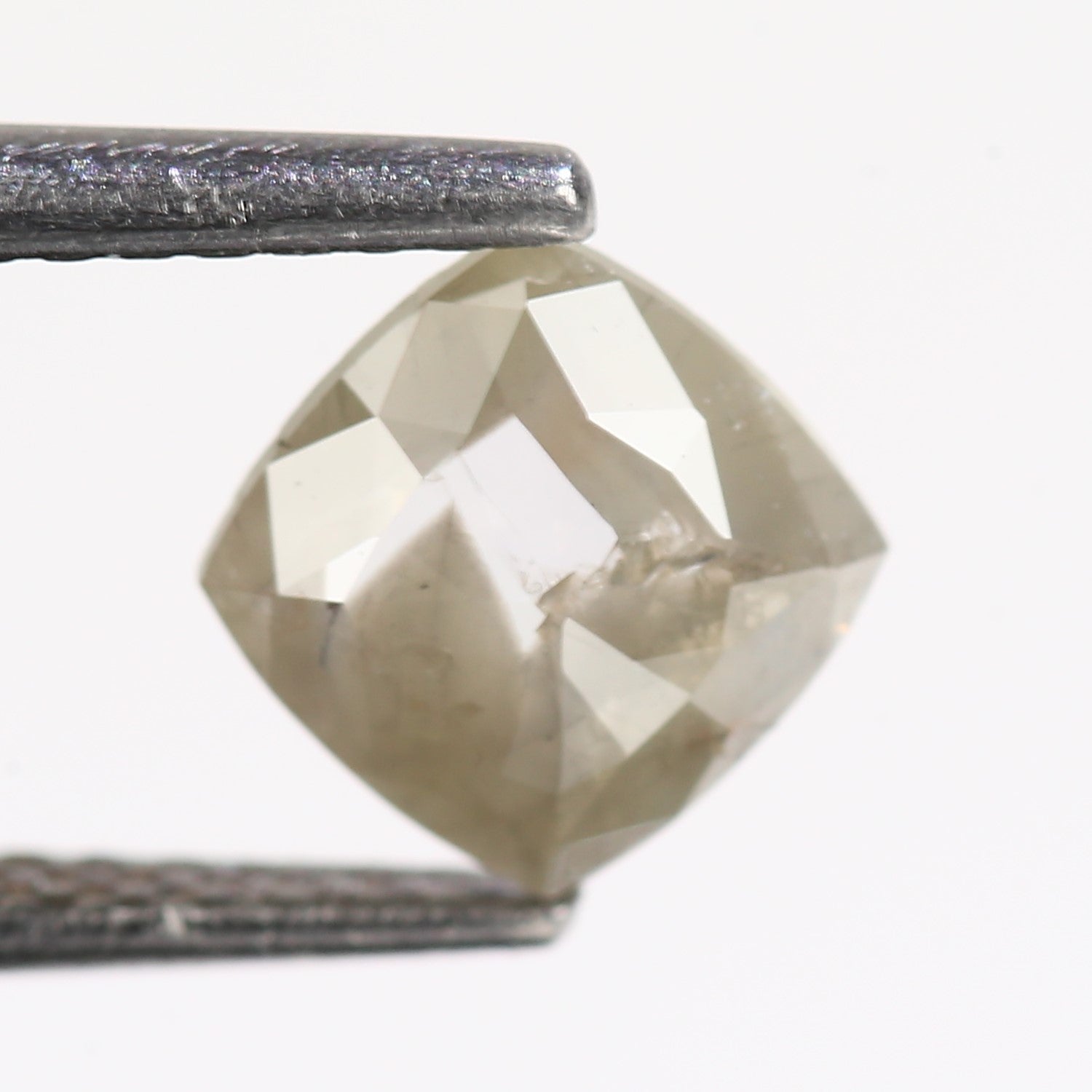 0.66 Carat Natural Cushion Cut Gray Salt Pepper Diamond 5.92 MM