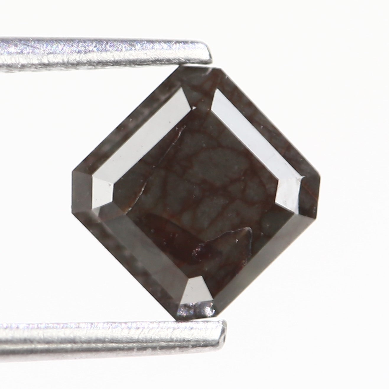 1.07 Carat Natural Emerald Cut Dark Unique Gray Diamond 5.95 MM