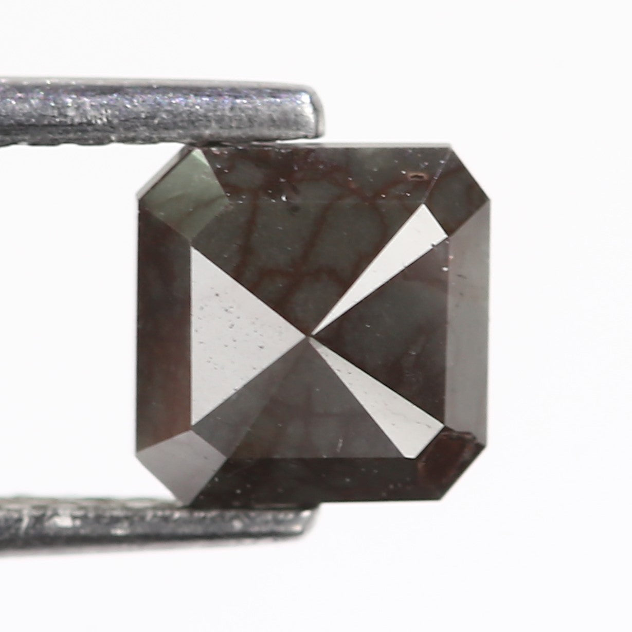 1.07 Carat Natural Emerald Cut Dark Unique Gray Diamond 5.95 MM