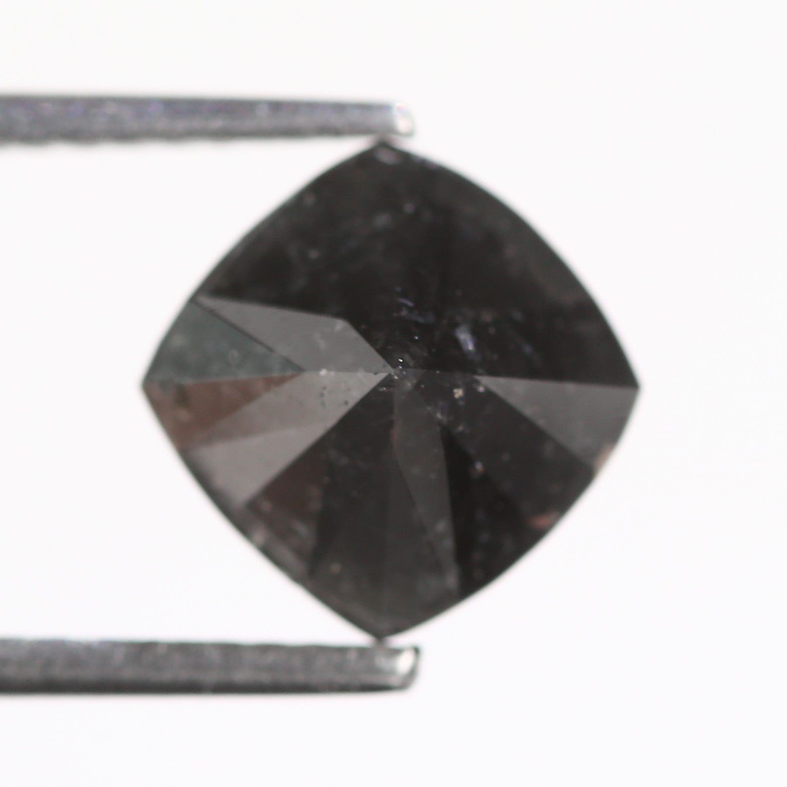 2.10 Carat Natural Cushion Cut Fancy Black Salt And Pepper Diamond 7.45 MM