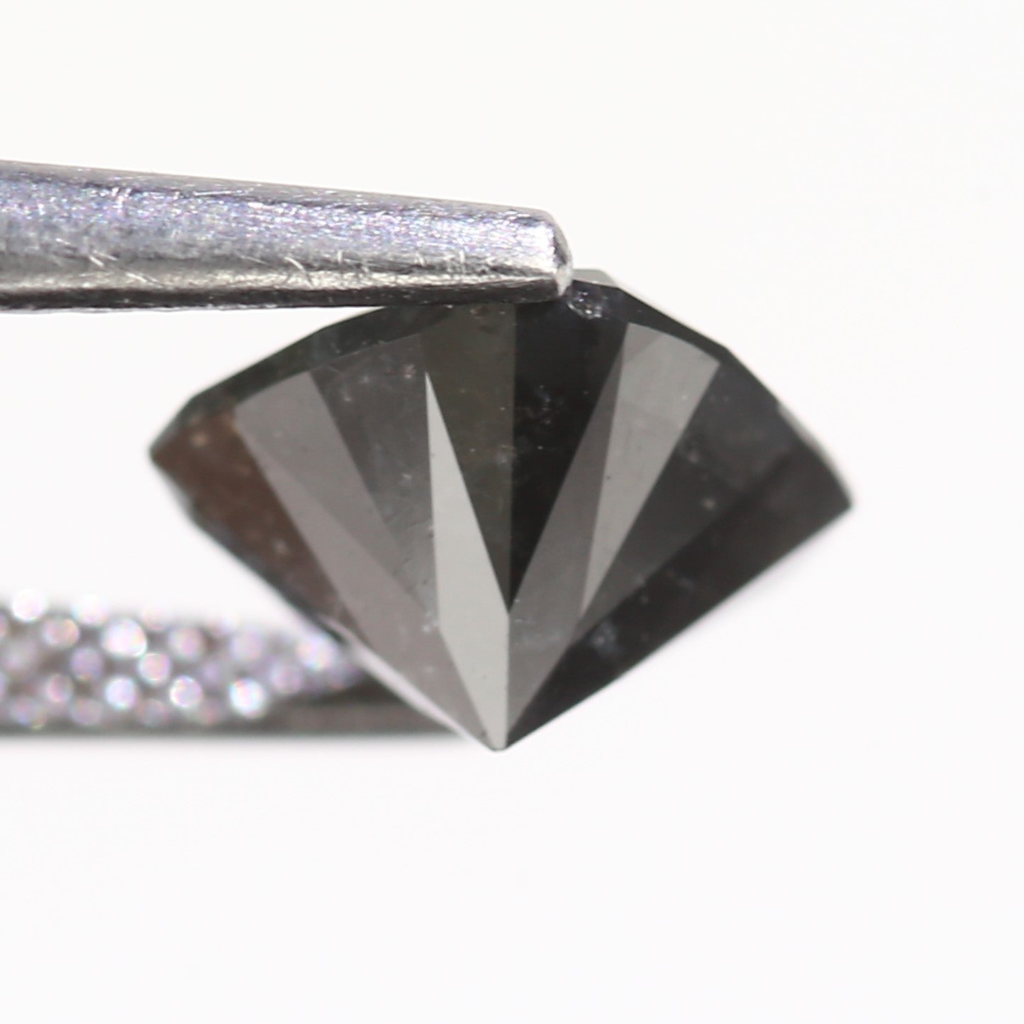 2.10 Carat Natural Cushion Cut Fancy Black Salt And Pepper Diamond 7.45 MM