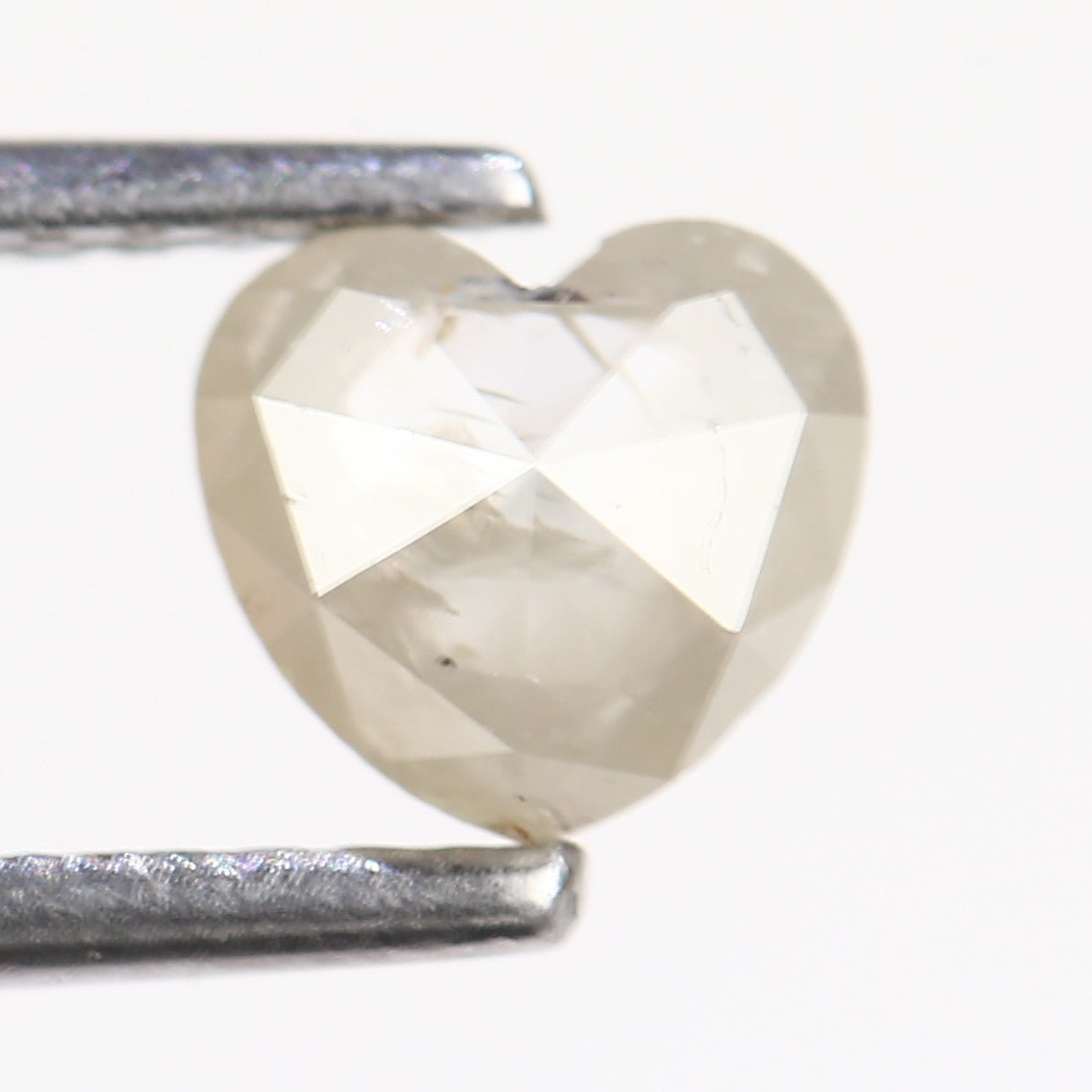 0.72 Carat Natural Heart Shaped Gray Salt And Pepper Diamond 5.24 MM