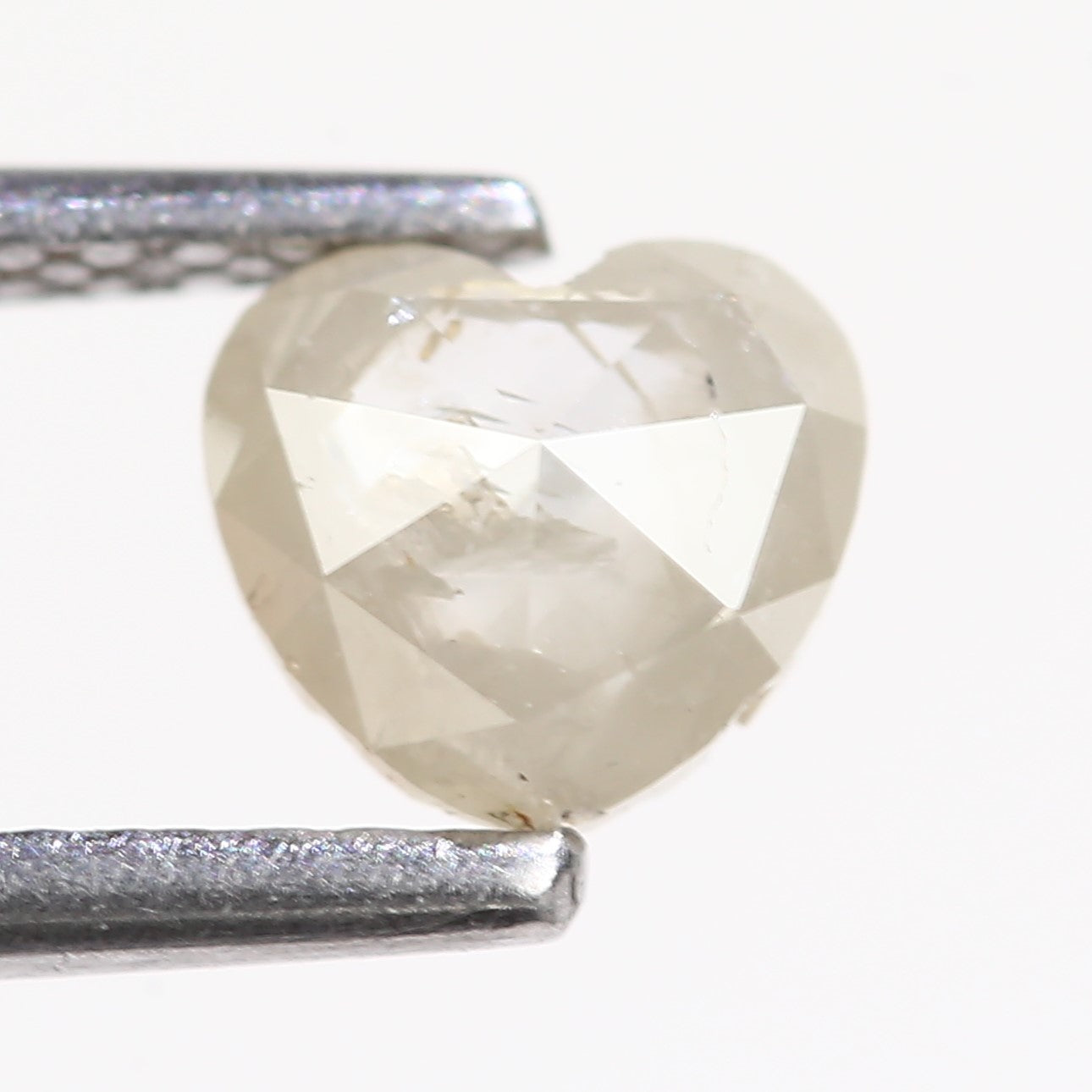 0.72 Carat Natural Heart Shaped Gray Salt And Pepper Diamond 5.24 MM