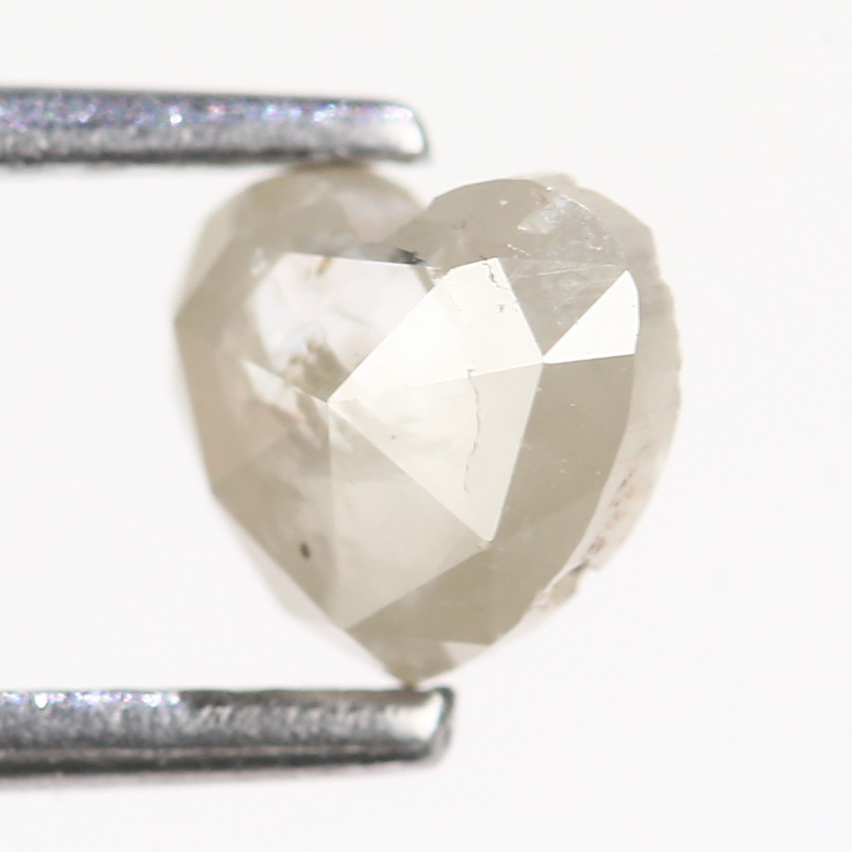 0.72 Carat Natural Heart Shaped Gray Salt And Pepper Diamond 5.24 MM