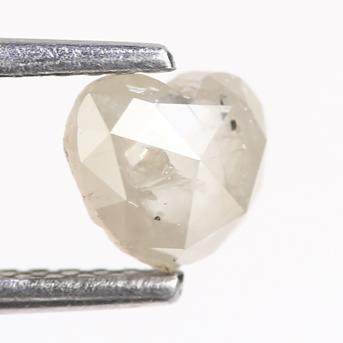 0.72 Carat Natural Heart Shaped Gray Salt And Pepper Diamond 5.24 MM