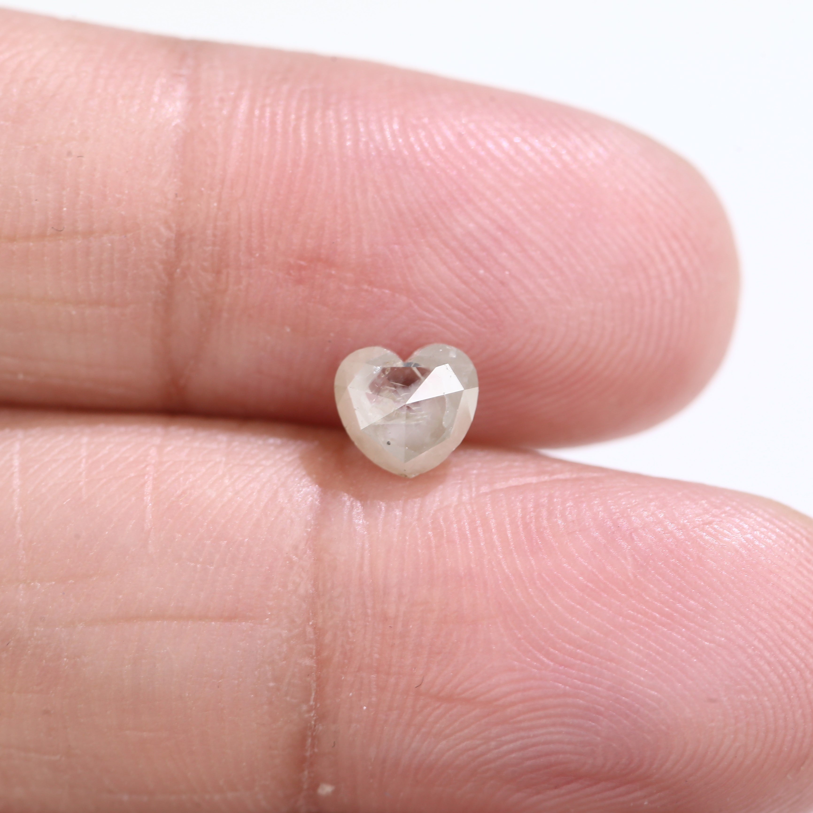 0.72 Carat Natural Heart Shaped Gray Salt And Pepper Diamond 5.24 MM