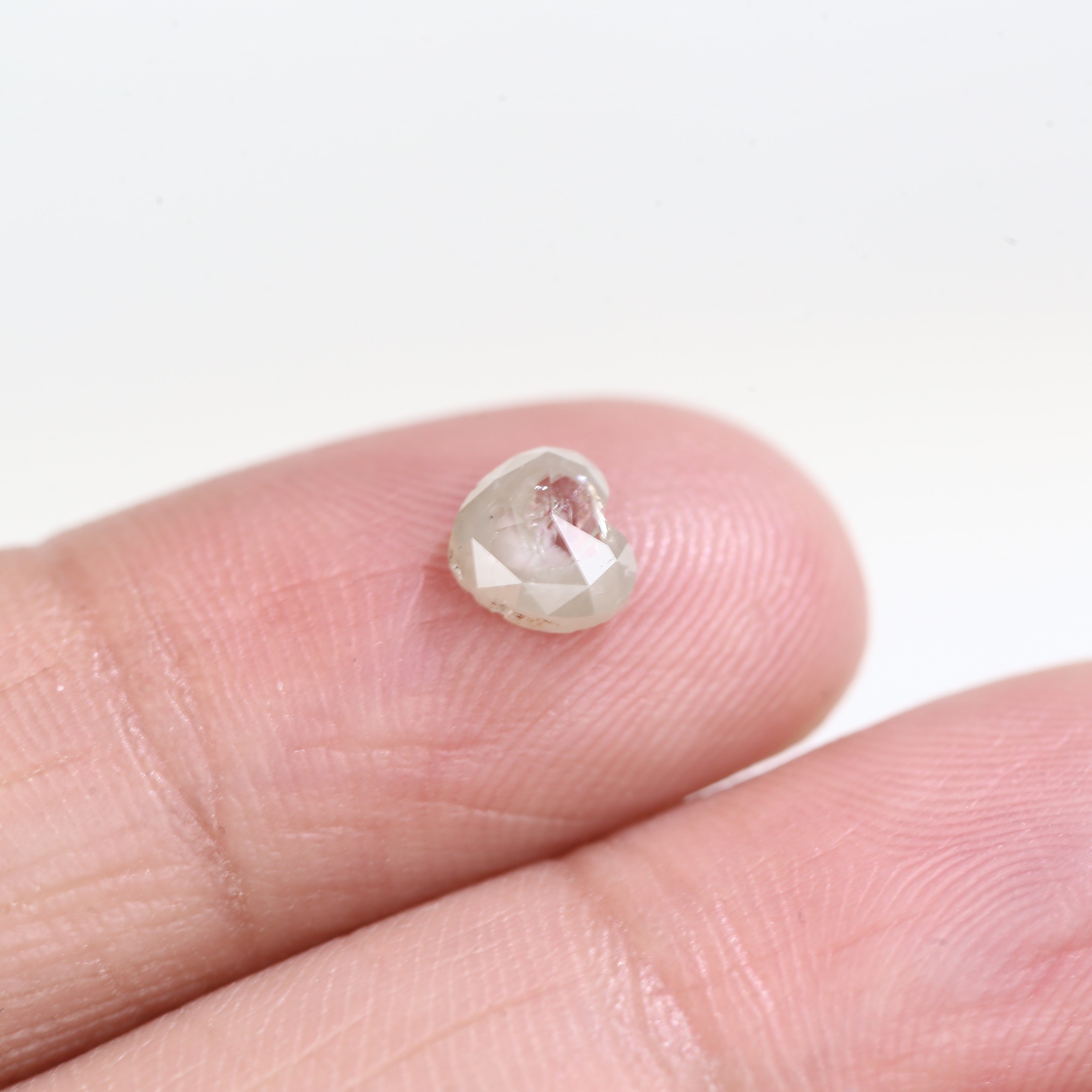 0.72 Carat Natural Heart Shaped Gray Salt And Pepper Diamond 5.24 MM