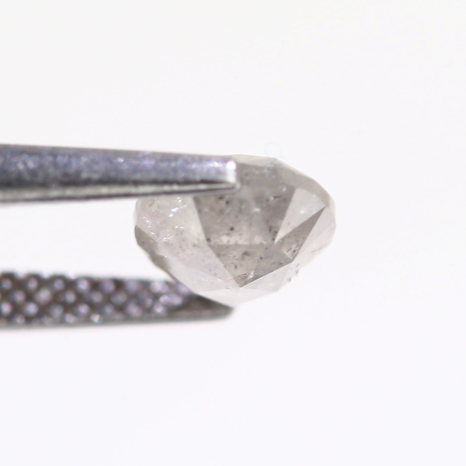 1.41 Carat Icy Gray Pear Salt and Pepper Diamond 8.17 MM