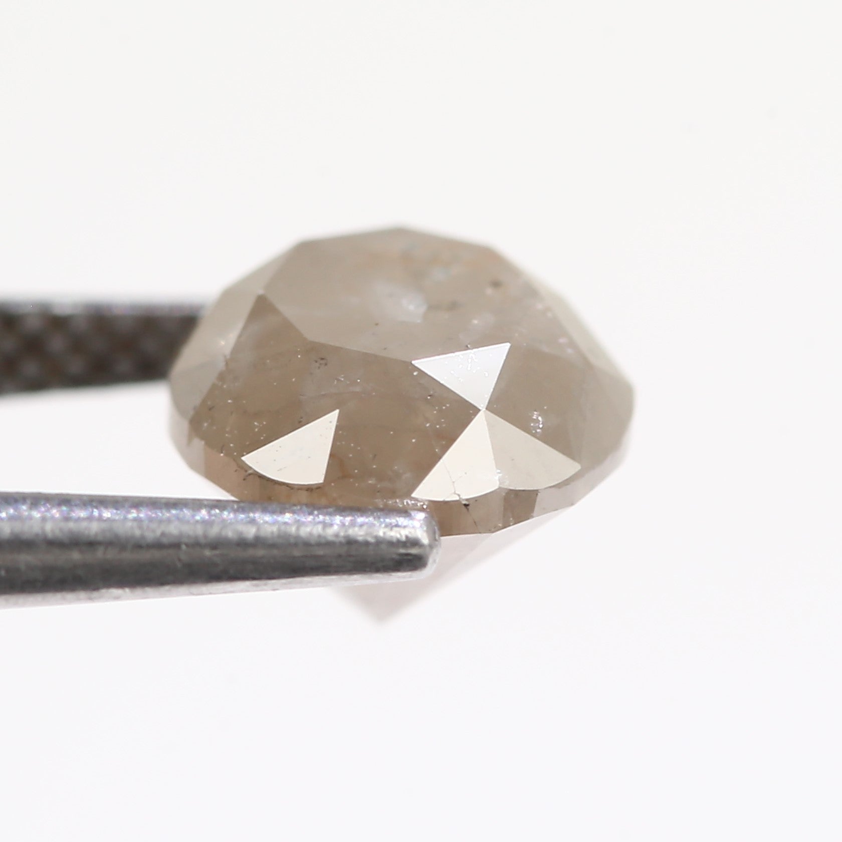 2.96 Carat Natural Round Cut Gray Salt And Pepper Diamond 8 MM