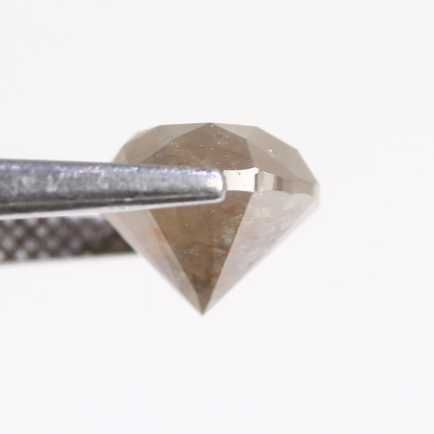 2.96 Carat Natural Round Cut Gray Salt And Pepper Diamond 8 MM