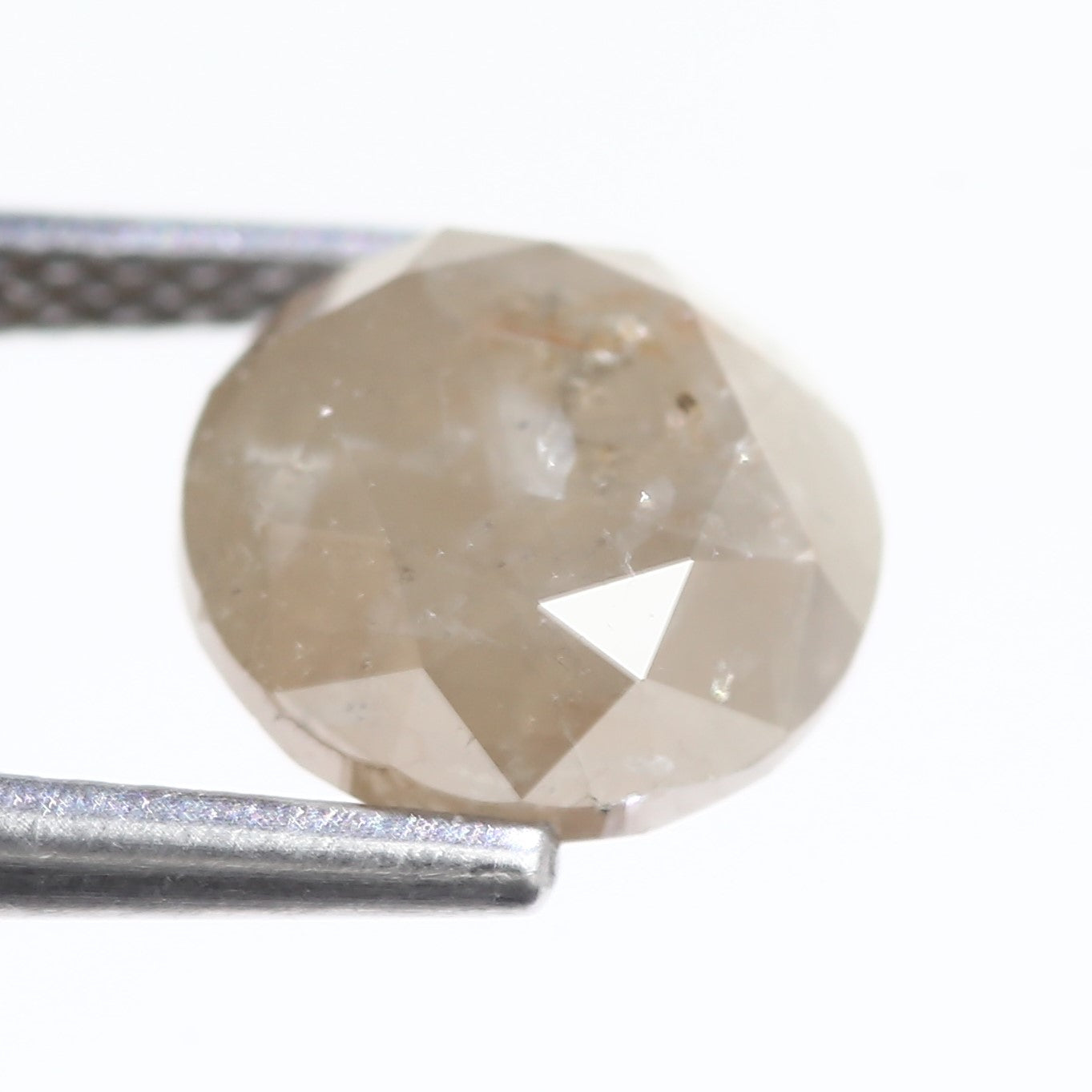 2.96 Carat Natural Round Cut Gray Salt And Pepper Diamond 8 MM