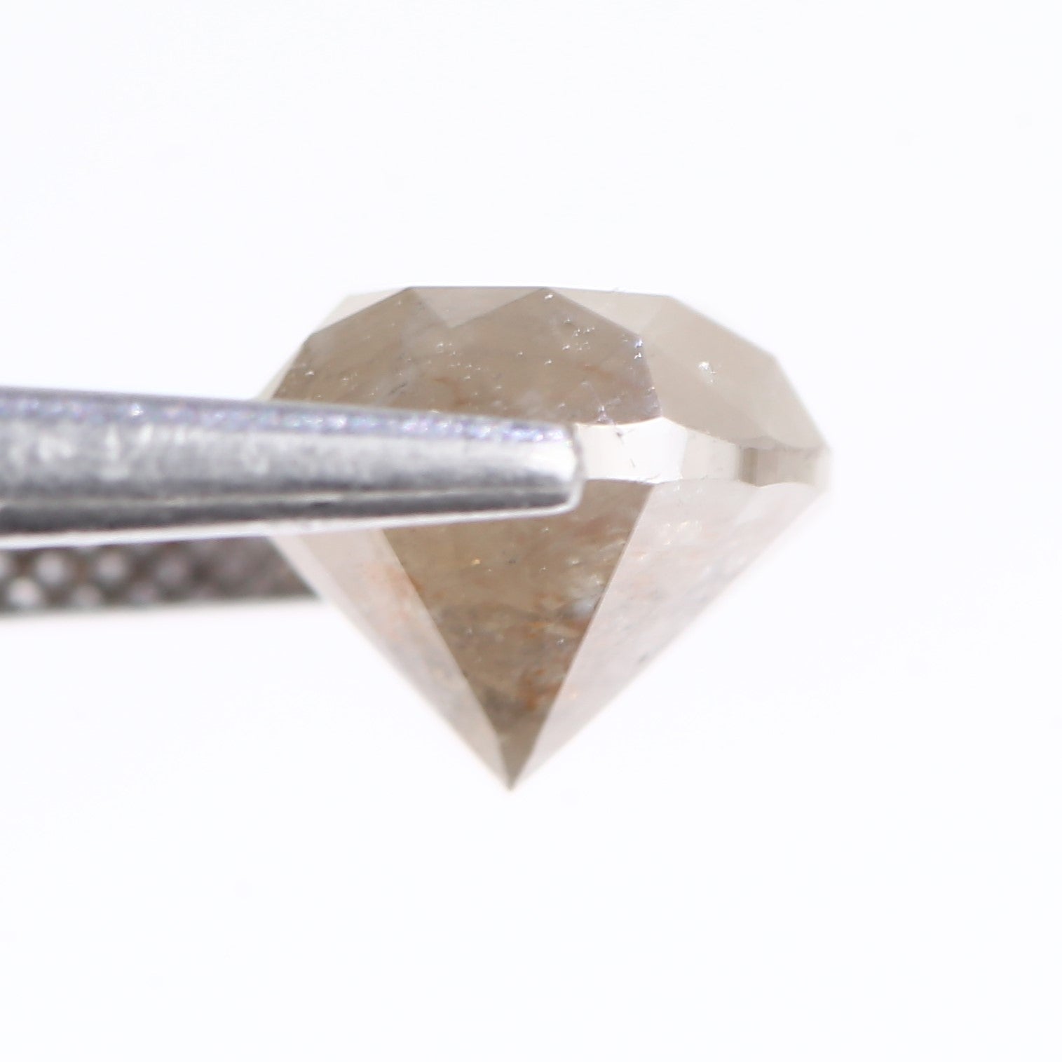 2.96 Carat Natural Round Cut Gray Salt And Pepper Diamond 8 MM