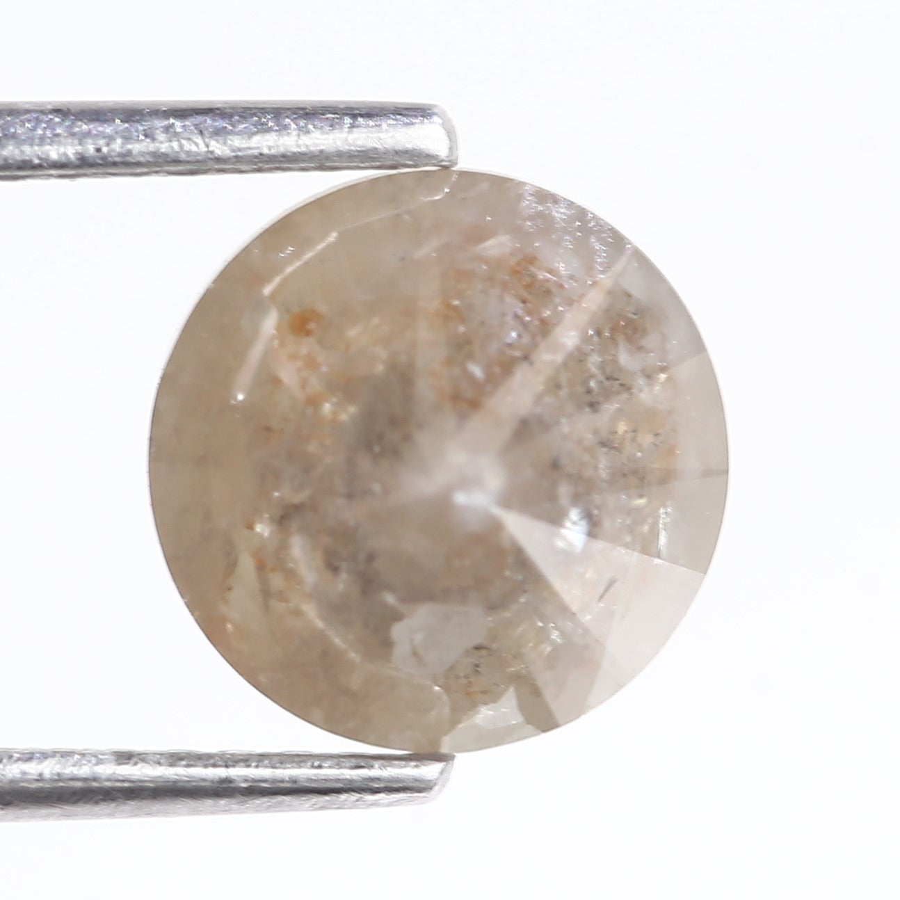 2.96 Carat Natural Round Cut Gray Salt And Pepper Diamond 8 MM