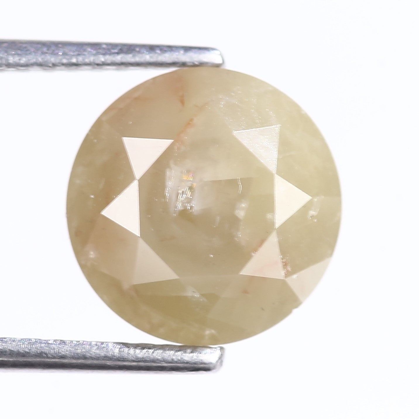 3.20 Carat Natural Round Cut Yellow Grey Salt And Pepper Diamond 9.04 MM