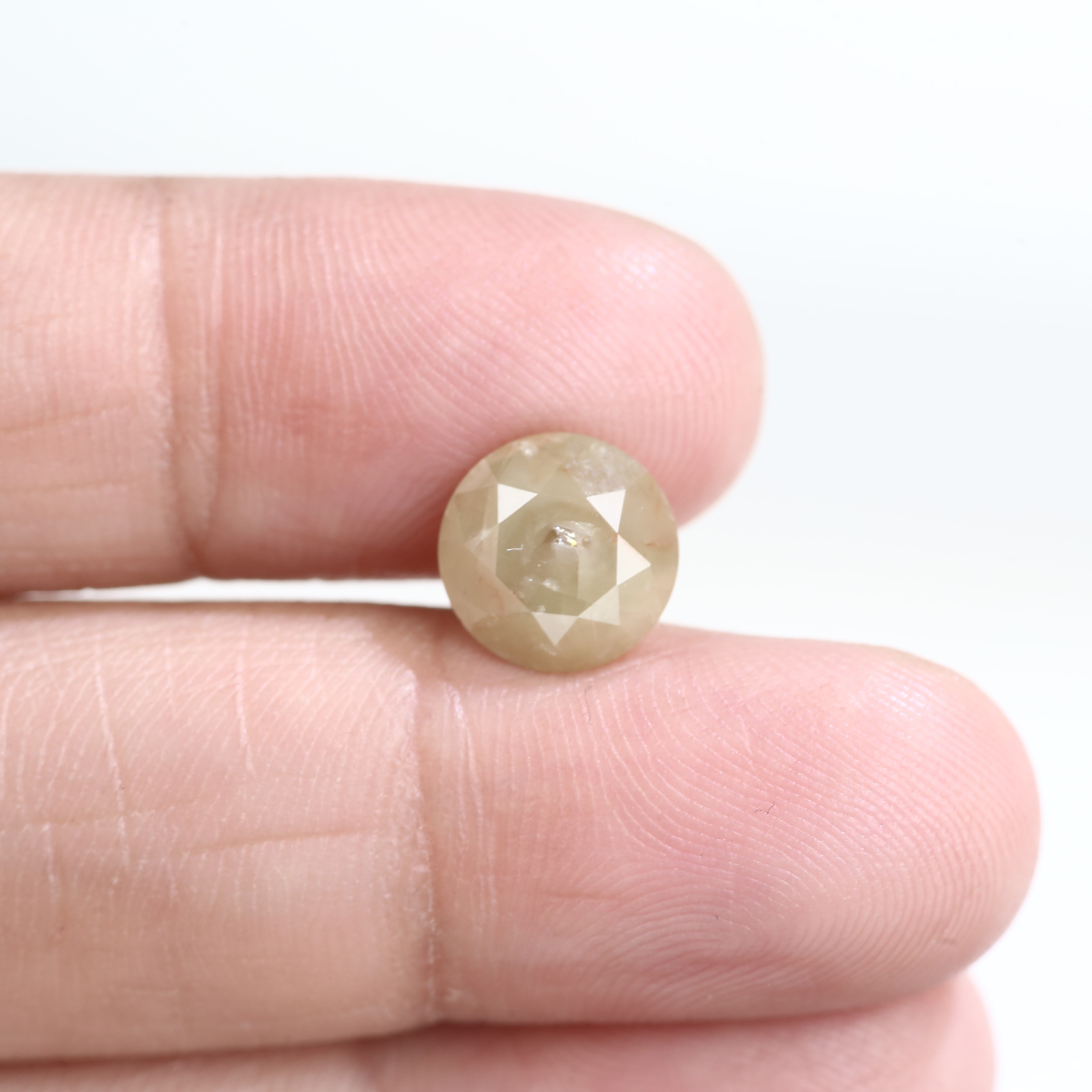 3.20 Carat Natural Round Cut Yellow Grey Salt And Pepper Diamond 9.04 MM