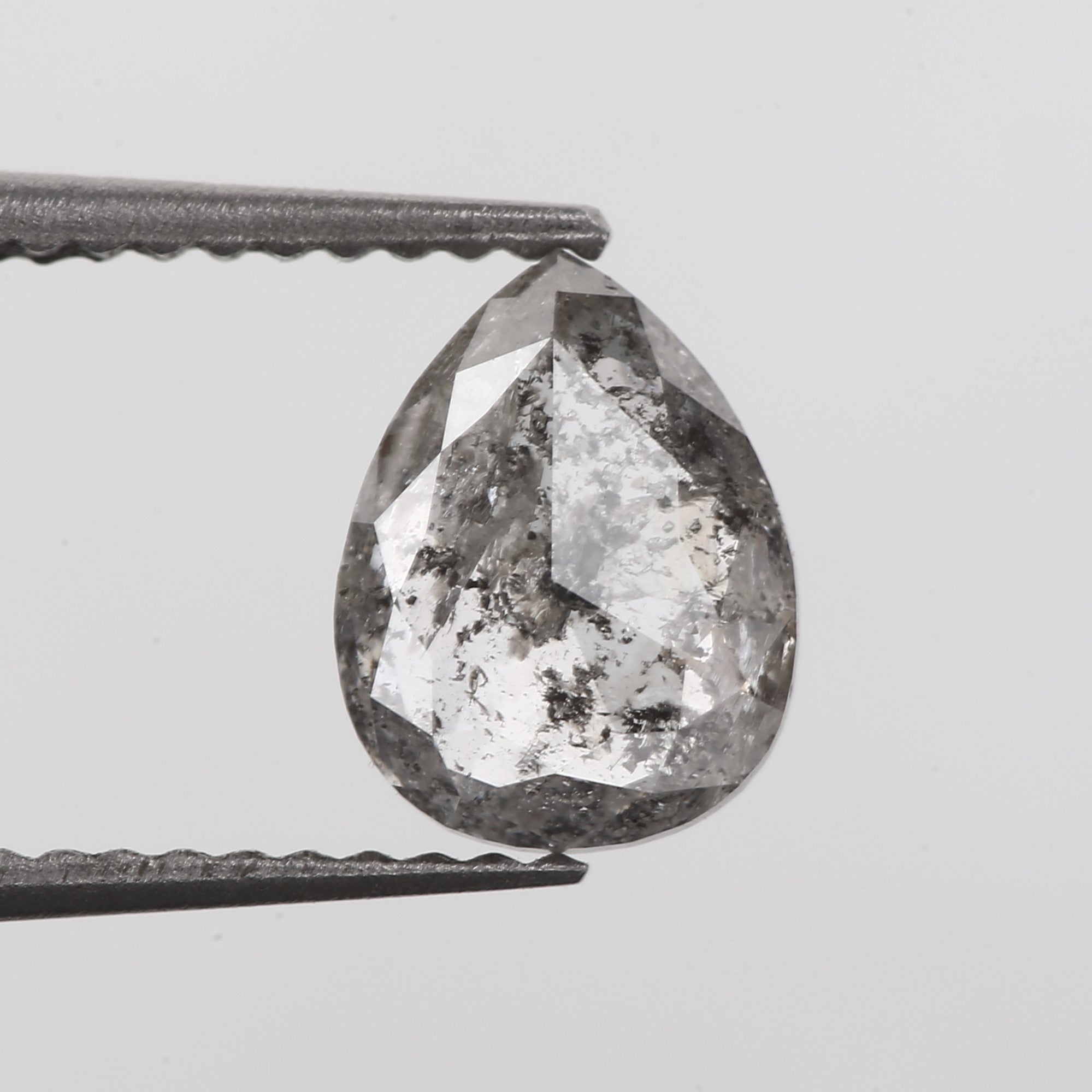 1.31 Carat 7.83 X 6.10 X 2.95 MM Natural Diamond Pear Fancy Gray Diamond Salt and Pepper Design Custom Engagement Ring - Blackdiamond