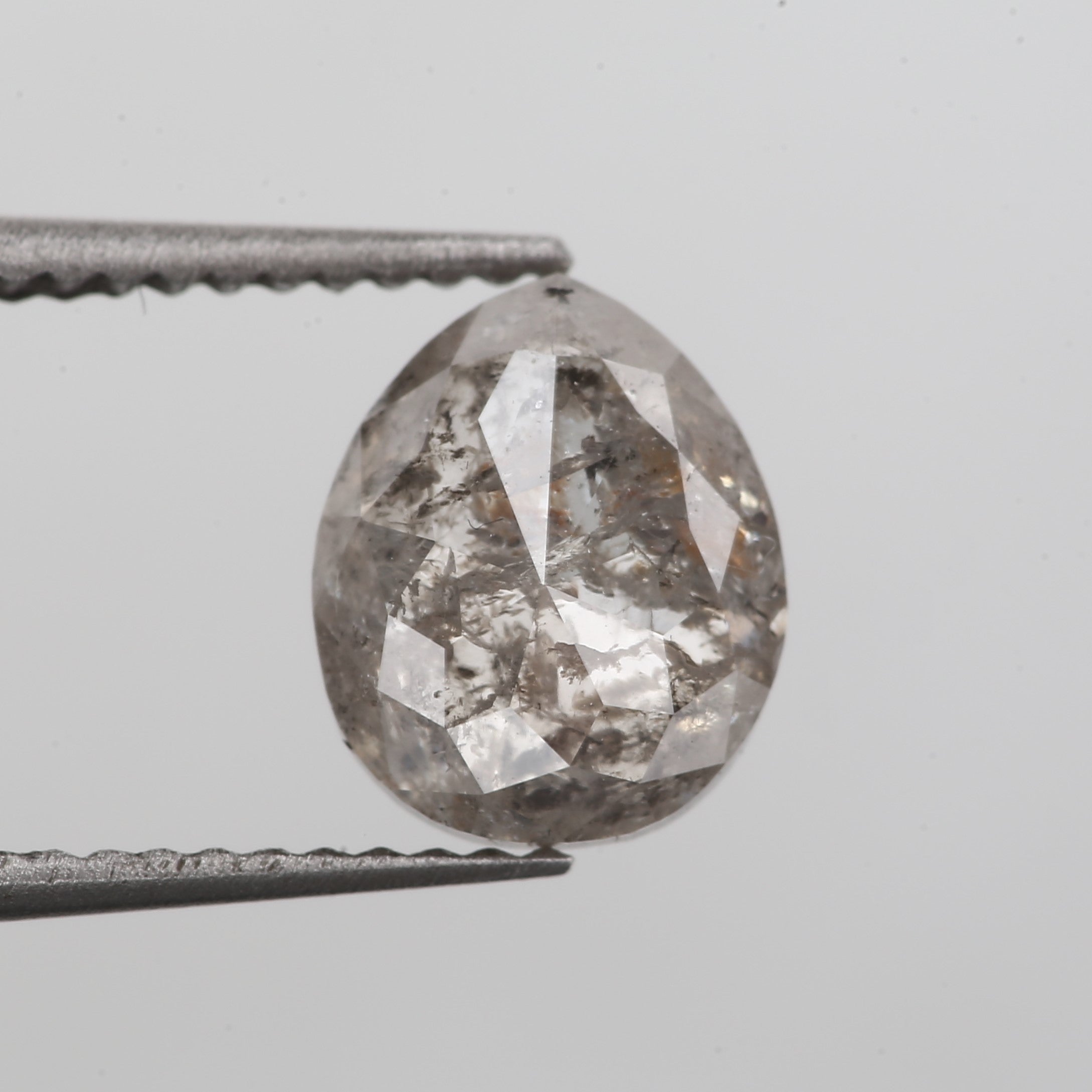 2.24 Carat 8.37 X 6.88 X 4.07 MM Natural Diamond Pear Fancy Gray Design Custom Salt and Pepper Diamond Engagement Rings - Blackdiamond