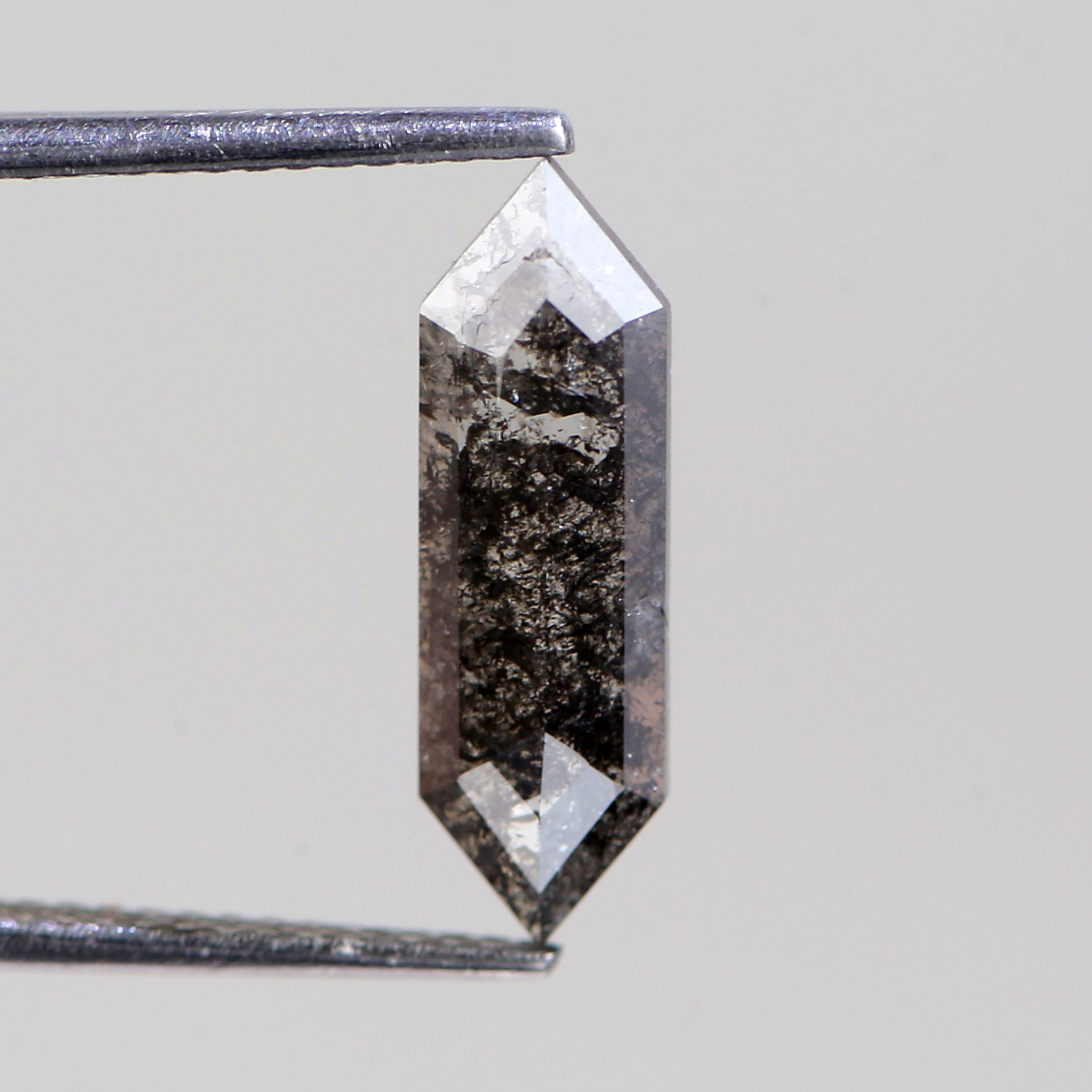 1.50 Carat Natural Elongated Hexagon Cut Black Salt And Pepper Diamond