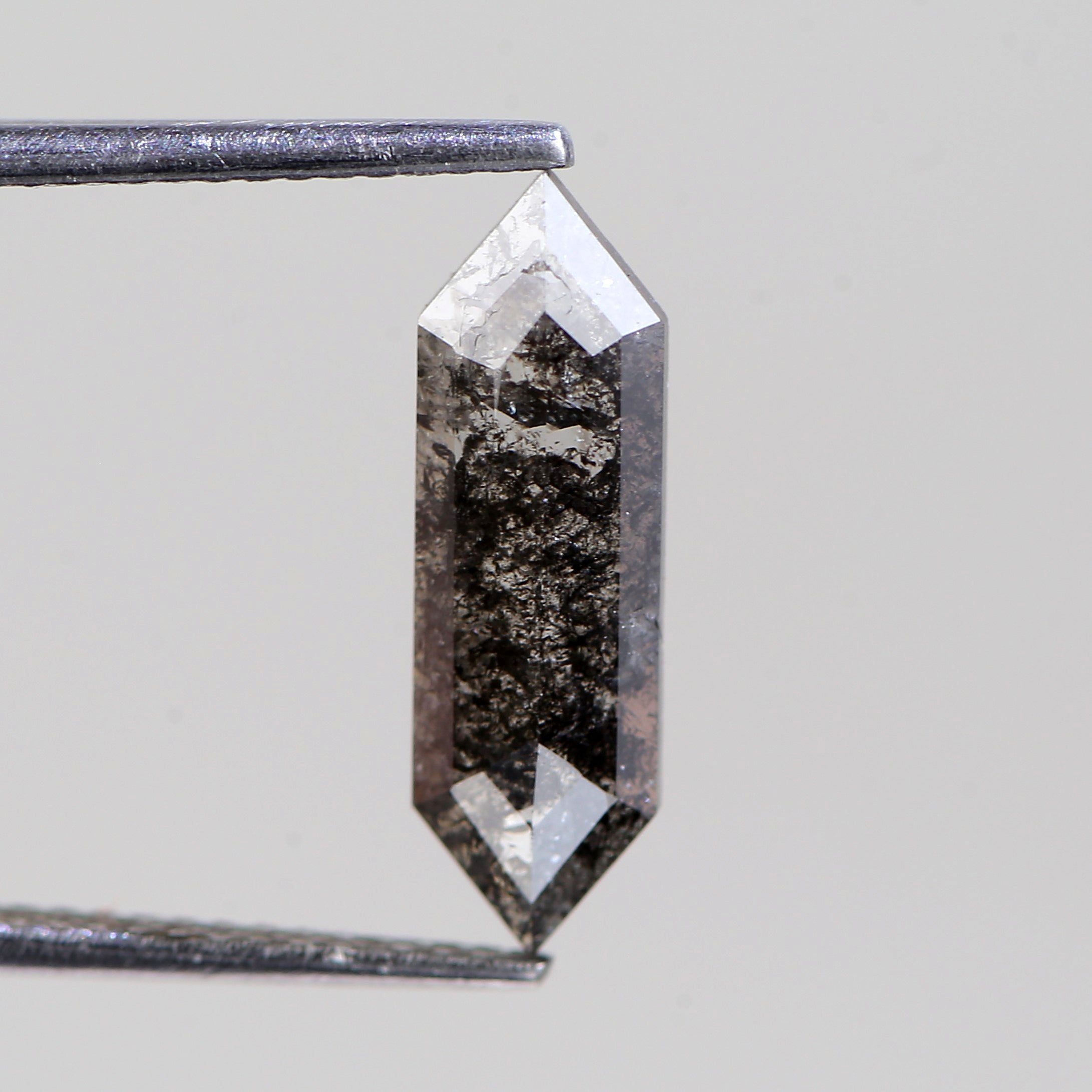 1.50 Carat Natural Elongated Hexagon Cut Black Salt And Pepper Diamond