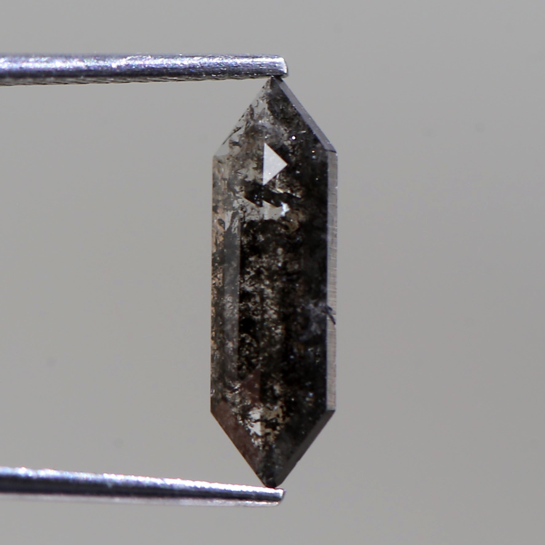 1.50 Carat Natural Elongated Hexagon Cut Black Salt And Pepper Diamond