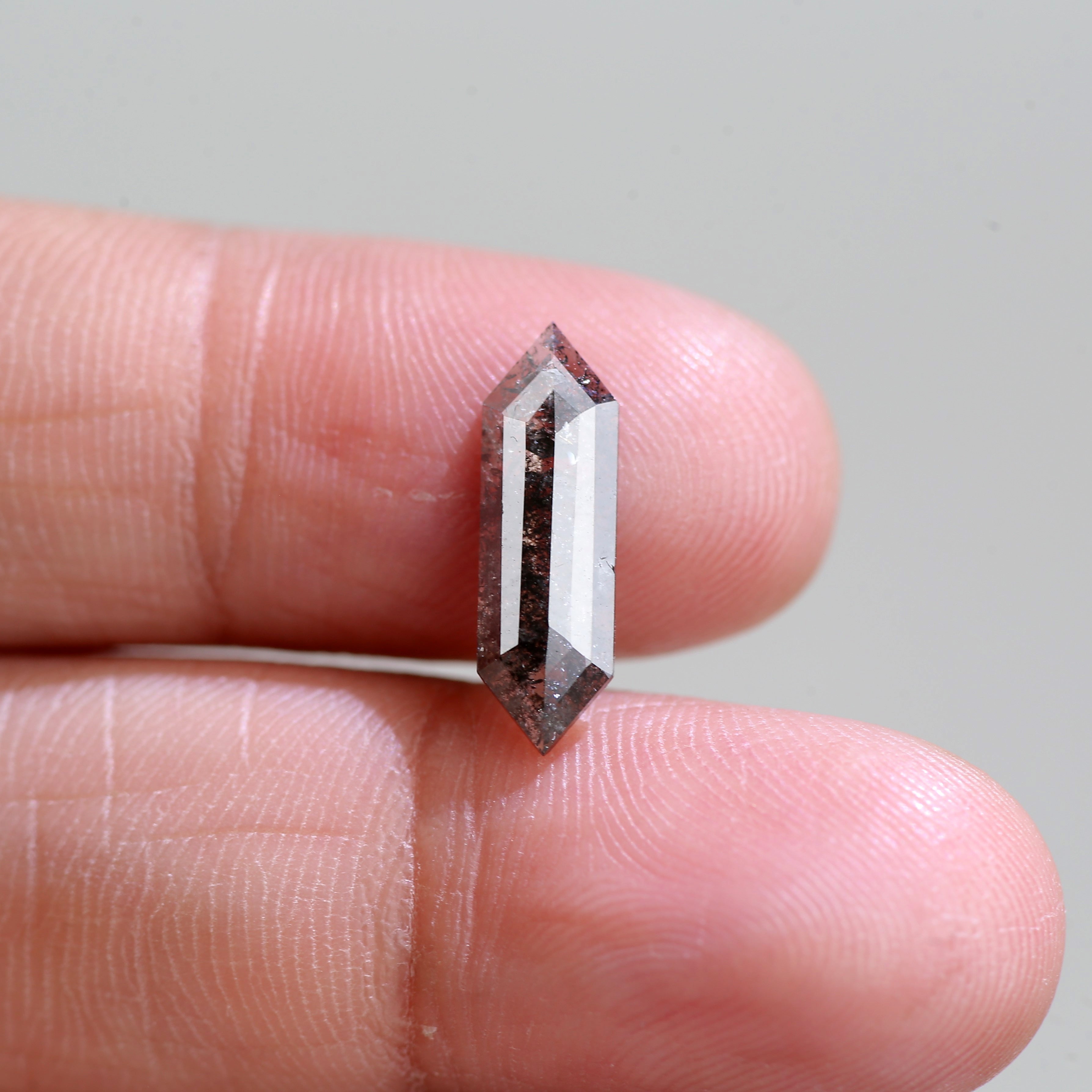 1.50 Carat Natural Elongated Hexagon Cut Black Salt And Pepper Diamond