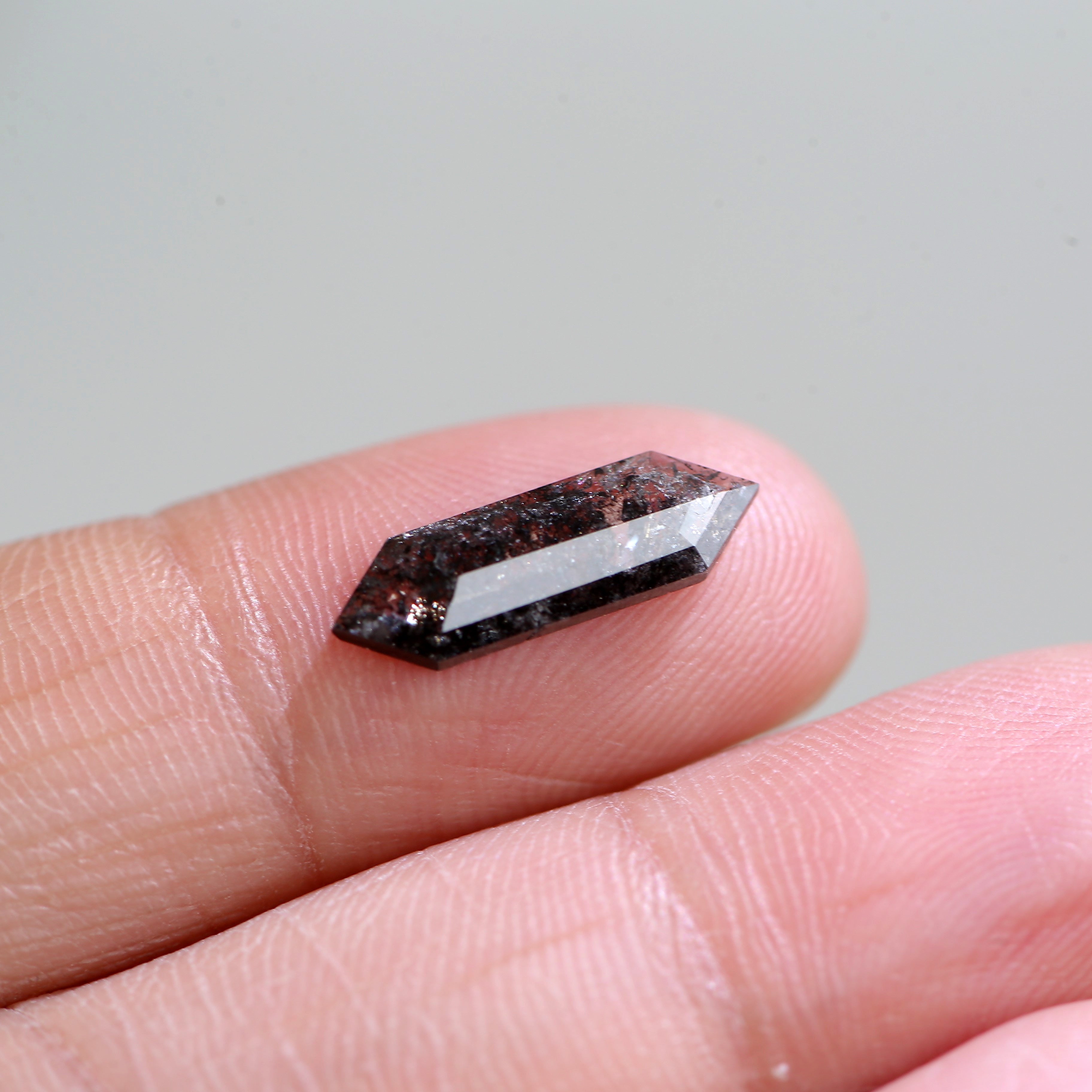 1.50 Carat Natural Elongated Hexagon Cut Black Salt And Pepper Diamond