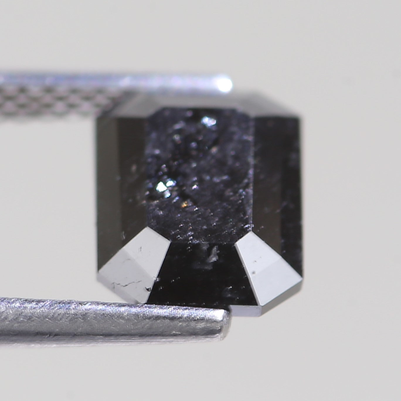 2.15 Carat Black Salt and Pepper Diamond For Emerald Cut Stone Rings
