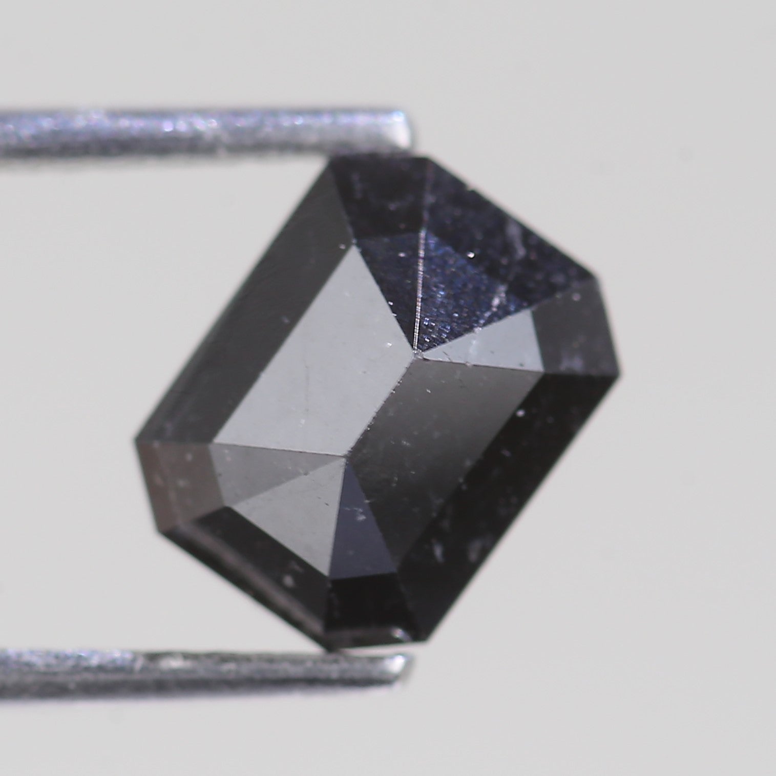 2.15 Carat Black Salt and Pepper Diamond For Emerald Cut Stone Rings