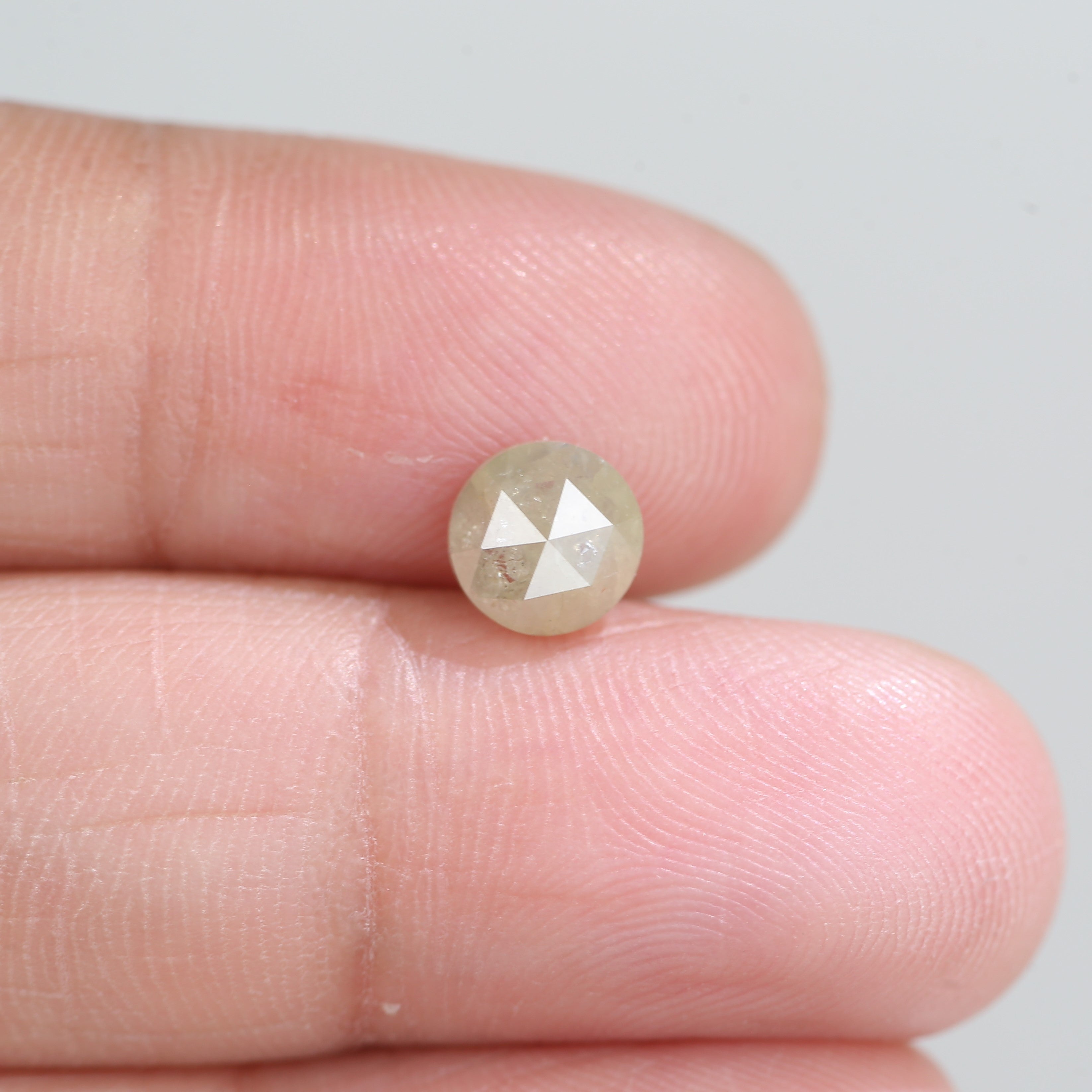 0.97 Carat Natural Round Rose Cut Salt And Pepper Diamond 6.36 MM