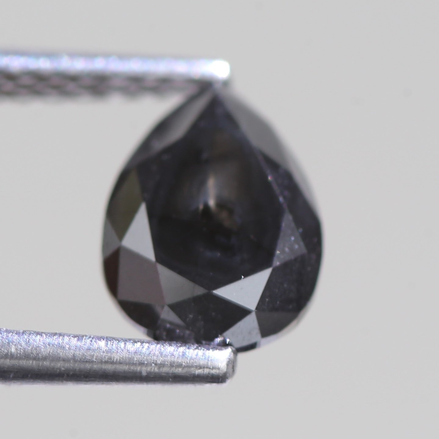 1.18 Carat Natural Pear Cut Black Salt And Pepper Diamond 7.80 MM
