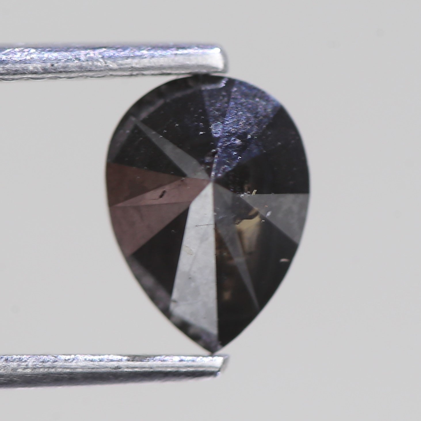 1.18 Carat Natural Pear Cut Black Salt And Pepper Diamond 7.80 MM