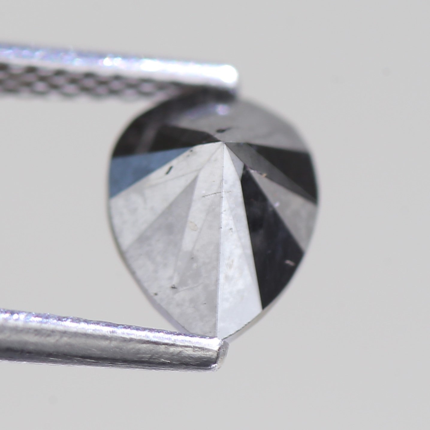 1.18 Carat Natural Pear Cut Black Salt And Pepper Diamond 7.80 MM