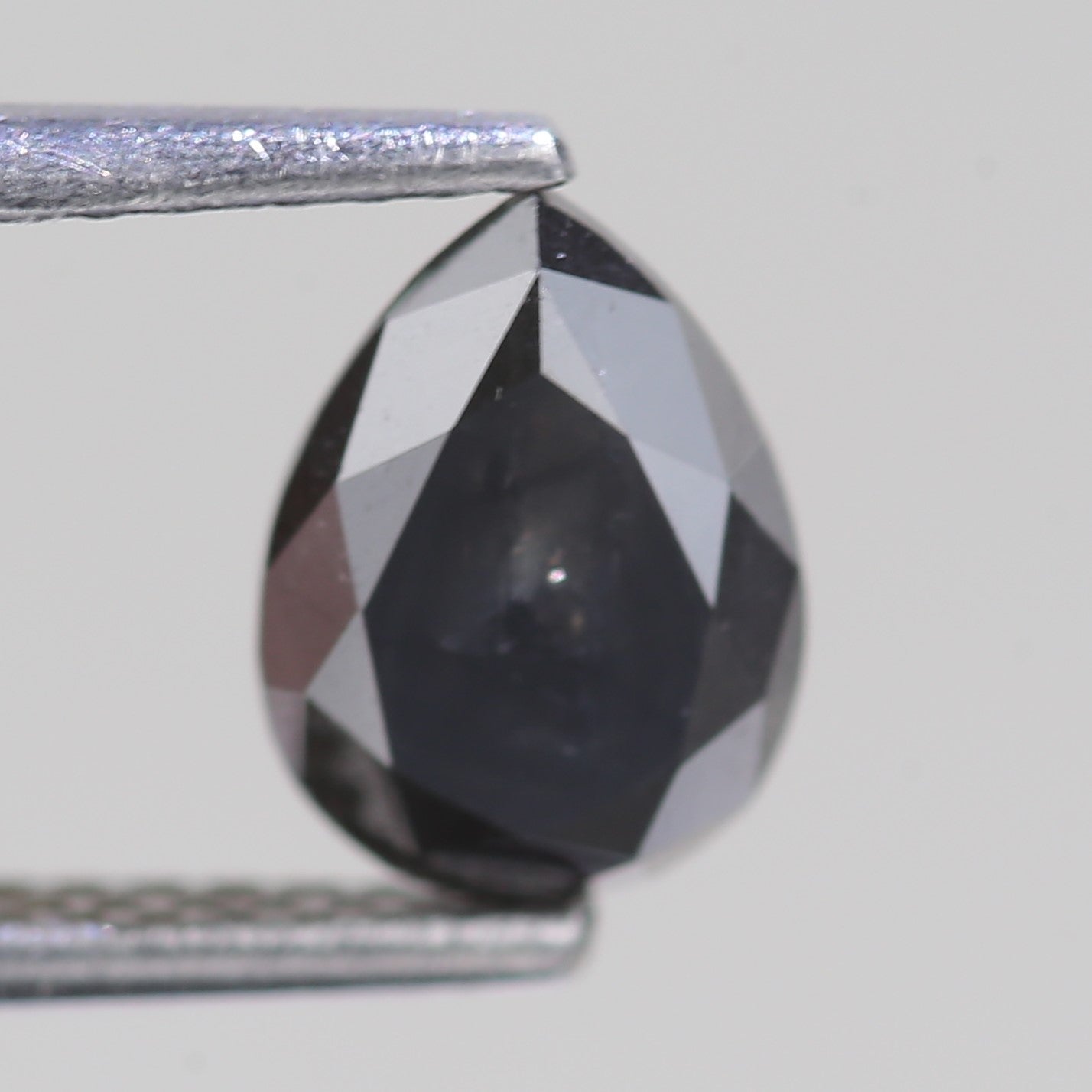 1.18 Carat Natural Pear Cut Black Salt And Pepper Diamond 7.80 MM