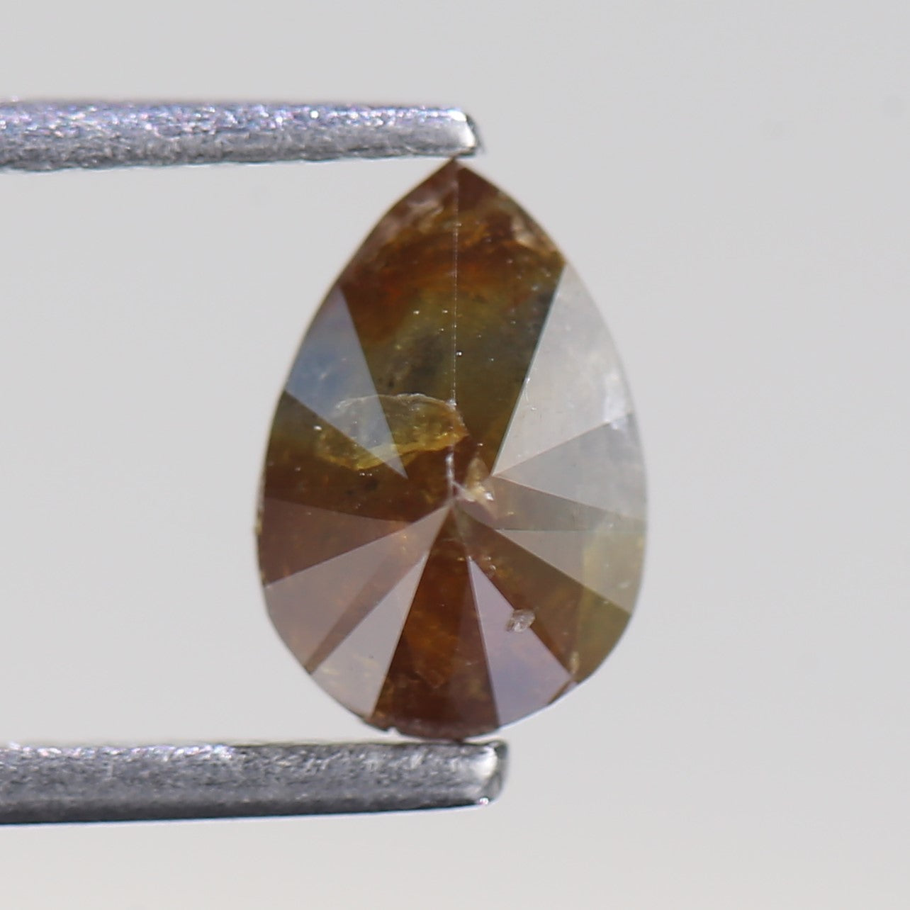 0.78 Carat Natural Pear Rustic Grey Salt And Pepper Diamond 7.64 MM