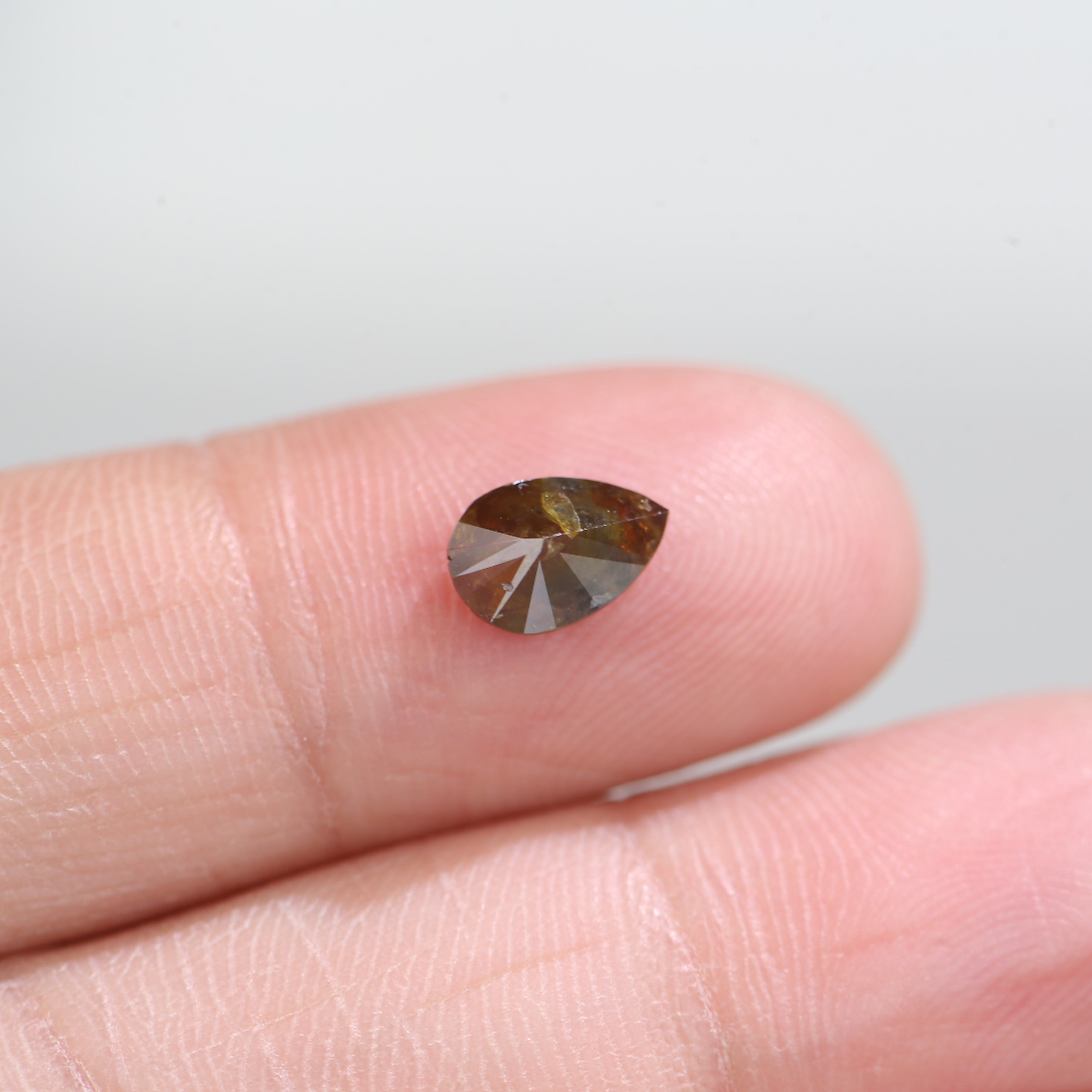 0.78 Carat Natural Pear Rustic Grey Salt And Pepper Diamond 7.64 MM