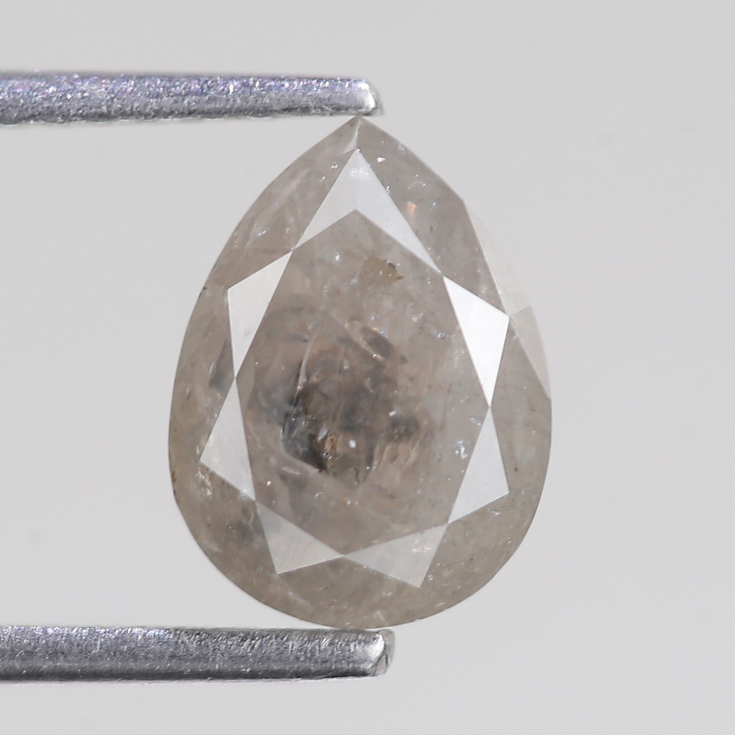 1.88 Carat Natural Gray Salt And Pepper Pear Cut Diamond 9.03 MM