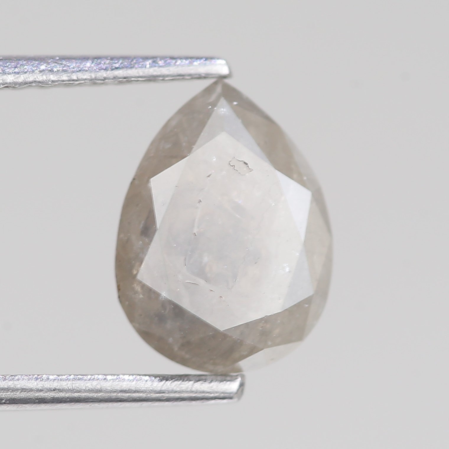 1.88 Carat Natural Gray Salt And Pepper Pear Cut Diamond 9.03 MM